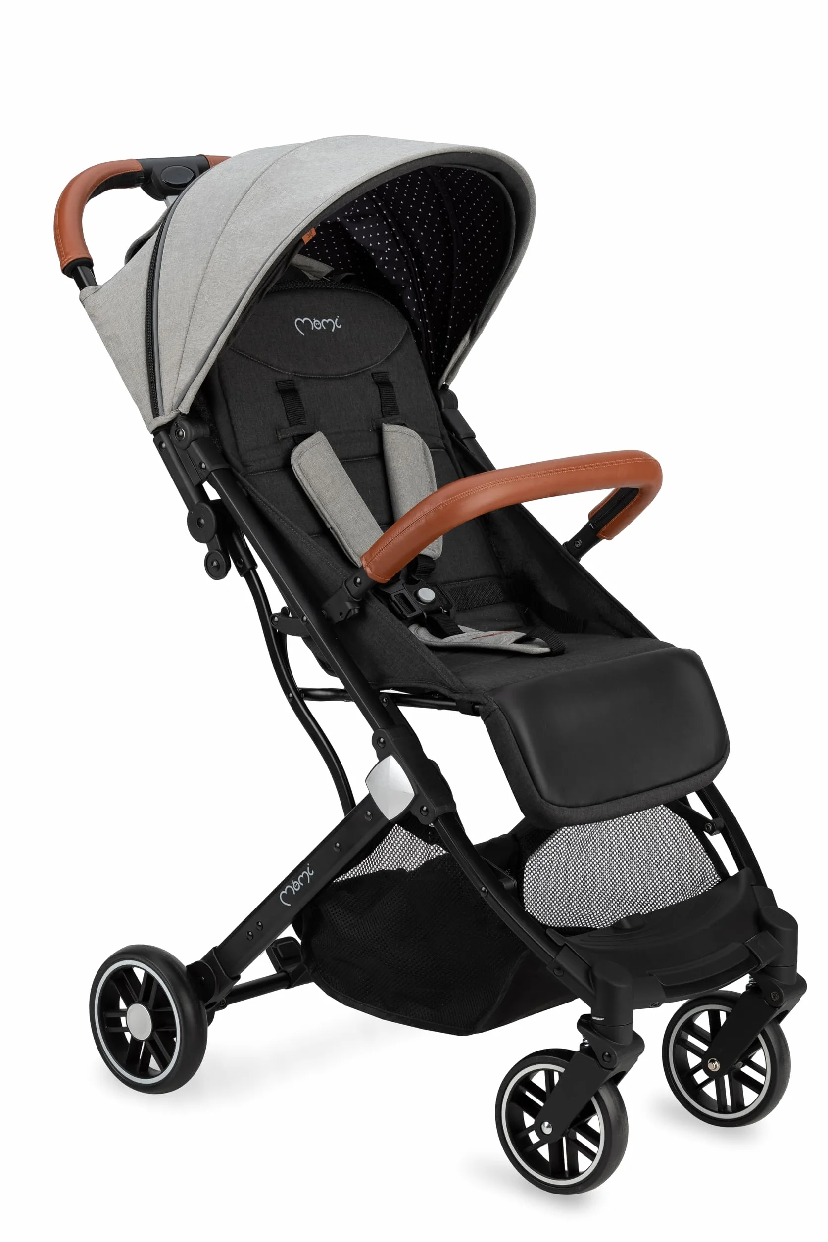 MoMi ESTELLE Passeggino Leggero pieghevole da viaggio 6 mesi 15 kg cinture 5 punti schienale reclinabile ruote EVA