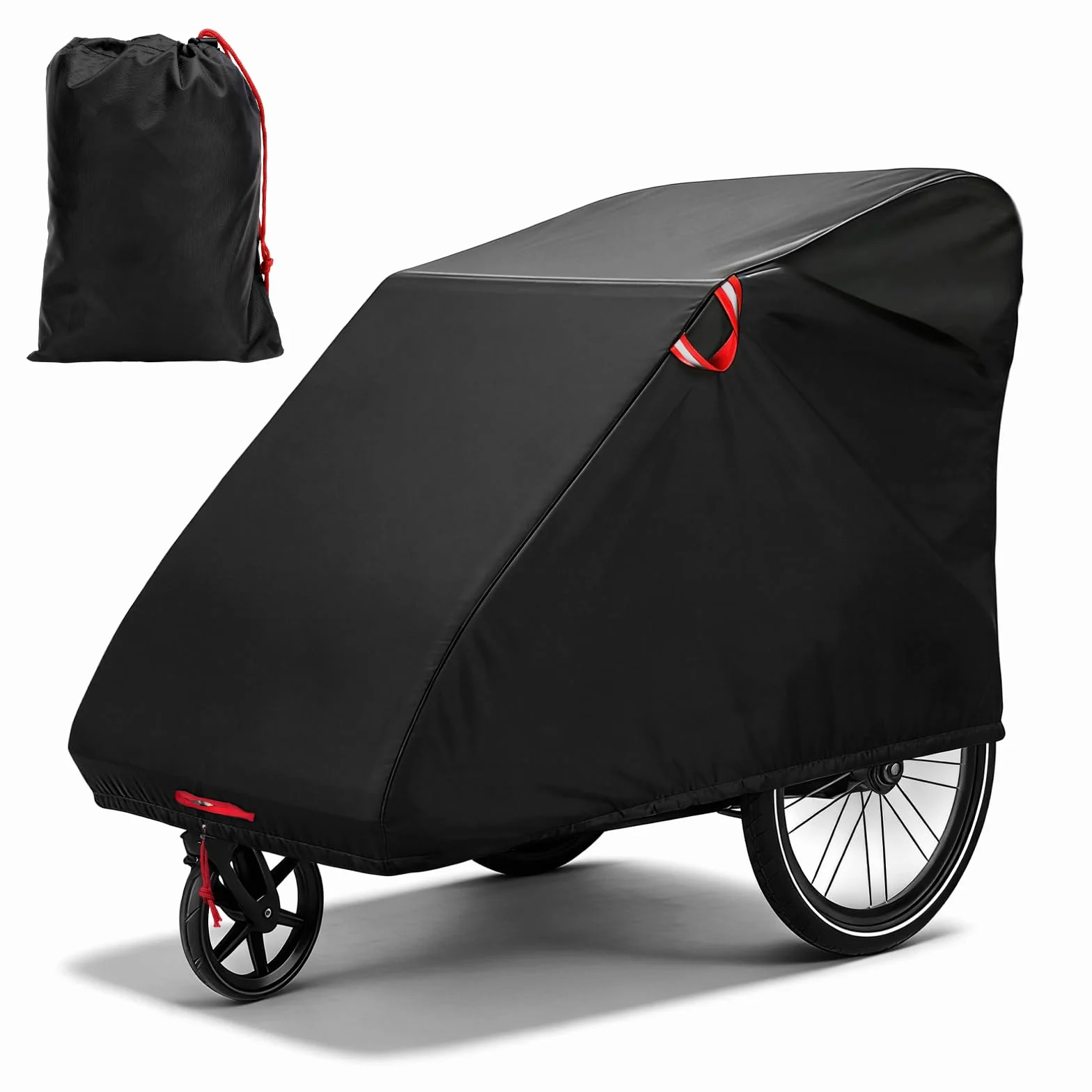 Parapioggia per bicicletta 98x90x98 cm impermeabile tessuto Oxford 420D nero