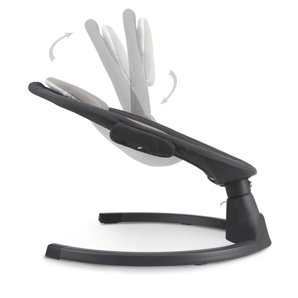 Sdraietta Neonati Elettrica KikkaBoo CODIE, Dondolo Elettrico per Neonati con Bluetooth, 5 Velocità, Schienale Regolabile, 10 Melodie, Fino a 9 kg, Grigio scuro