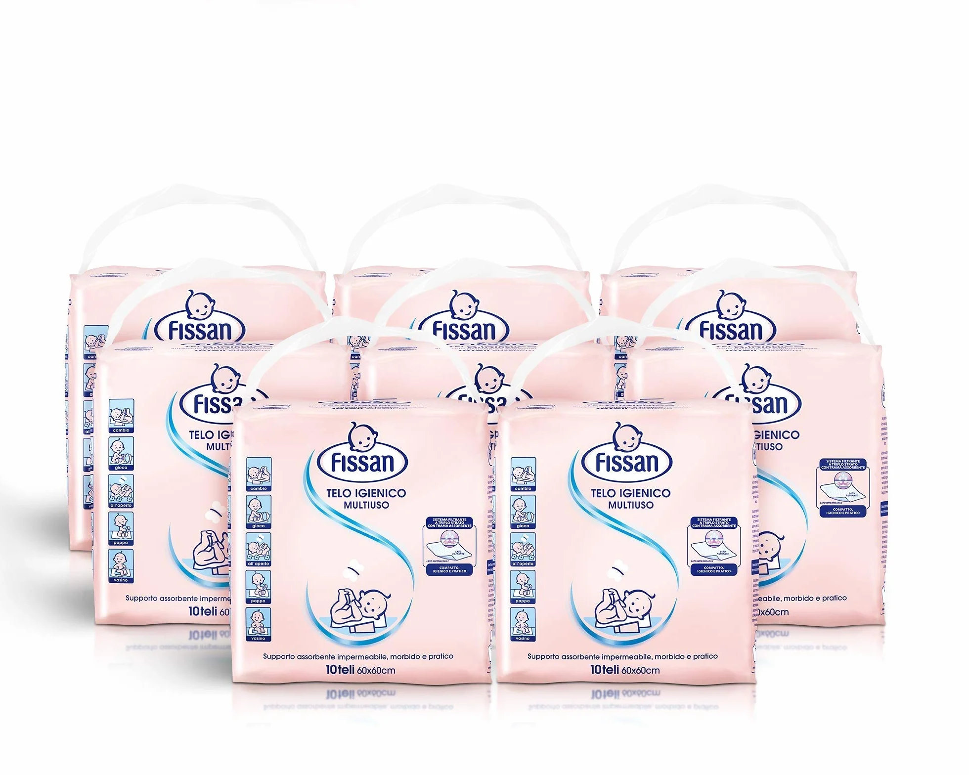 FISSAN BABY Telo igienico MEGAPACK 80 Teli (8 confezioni da 10 teli)