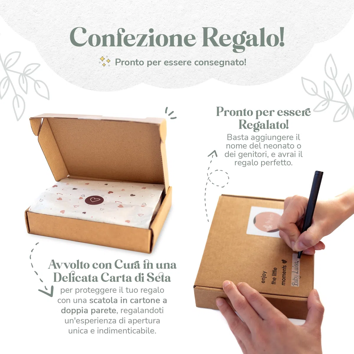 Mikito Set Neonato, Accessori Utili in Cotone Naturale Bio Mussola con Doudou, Massaggia Gengive, Bavaglino neonato. Unisex, Idea regalo maschio o femmina per baby shower, neo genitori