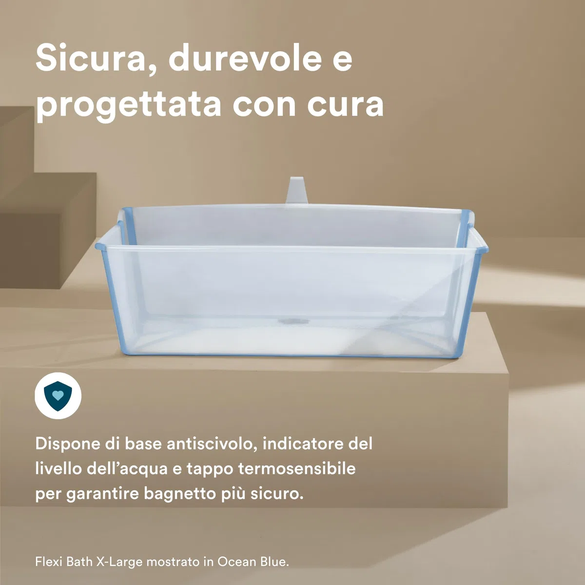 Stokke Flexi Bath X-Large, Bianco - Vaschetta pieghevole spaziosa - Leggera e Facile da conservare - Comoda da usare a casa o in viaggio - Ideale per età 0-6 anni