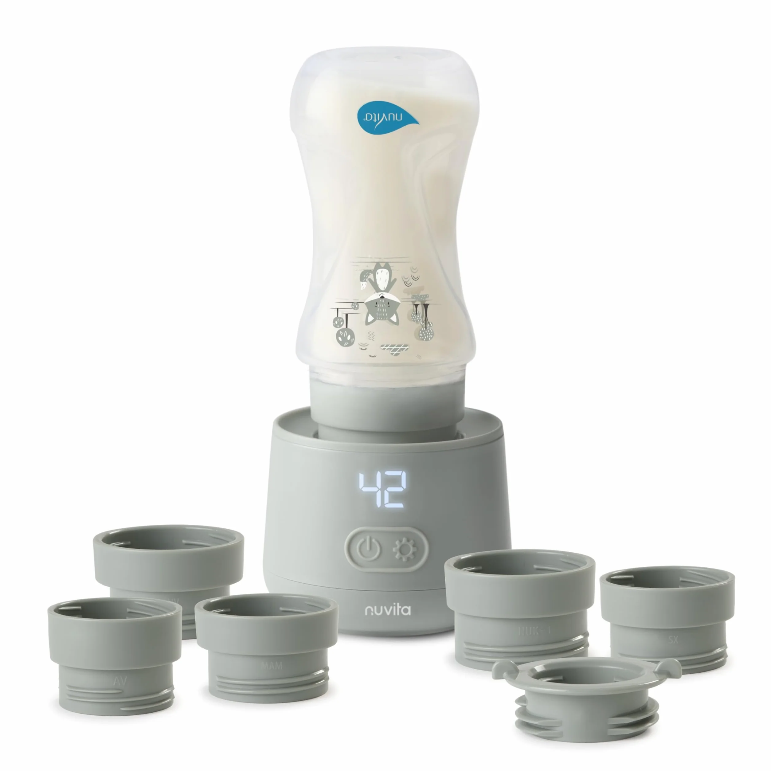 Nuvita Scaldabiberon Portatile Universale 1162 Warm'n'Go con USB, 4 Impostazioni di Temperatura, Scalda fino a 8 Biberon