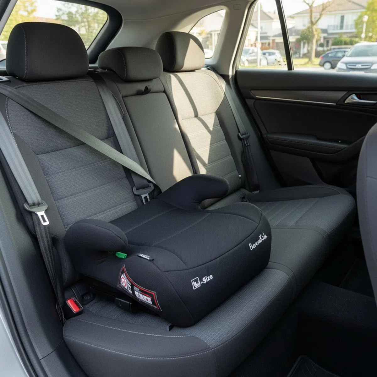 Rialzino Auto i-Size 125-150 cm, Seduta Imbottita con Rivestimento Removibile e Lavabile, Booster Auto Compatto 41x37x21 cm (Standard + Isofix)