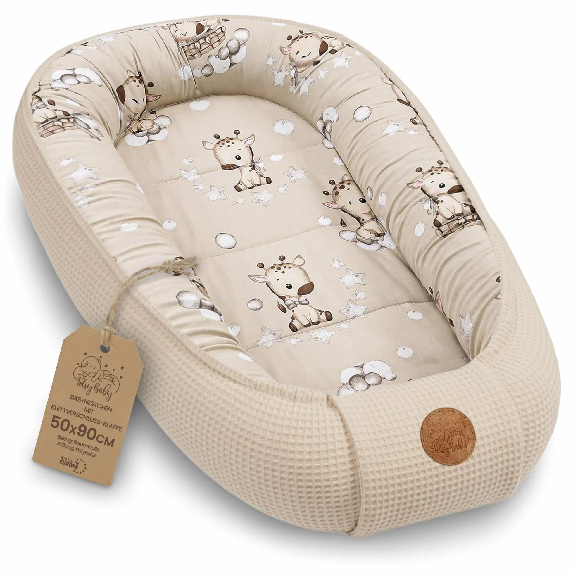 Riduttore lettino neonato 50x90cm nido baby nest antisoffoco culla pod Giraffe