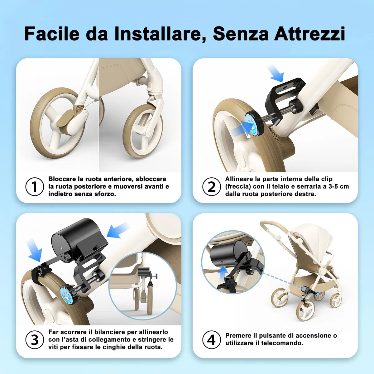 Baby Rocker Mani Libere, Scorrimento Curvo, Installazione Senza Attrezzi con Telecomando, Dondola Passeggino per Passeggini e Carrozzine, Assistente Portatile per il Sonno dei Neonati (Nero)