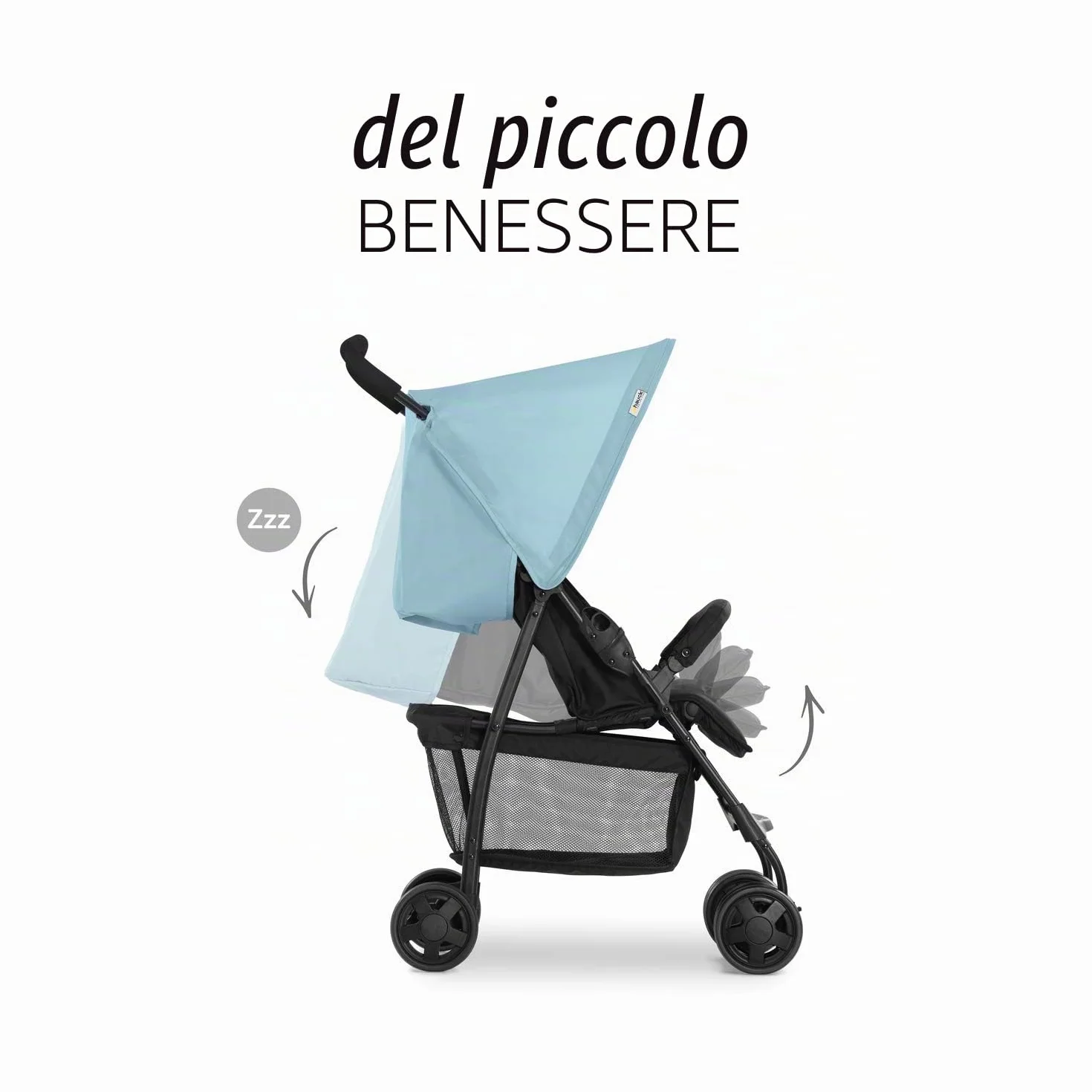 Hauck Passeggino Sport Leggero 5.9 kg Pieghevole Cesto Portaoggetti Posizione Nanna Cappota Parasole 18 kg Blu