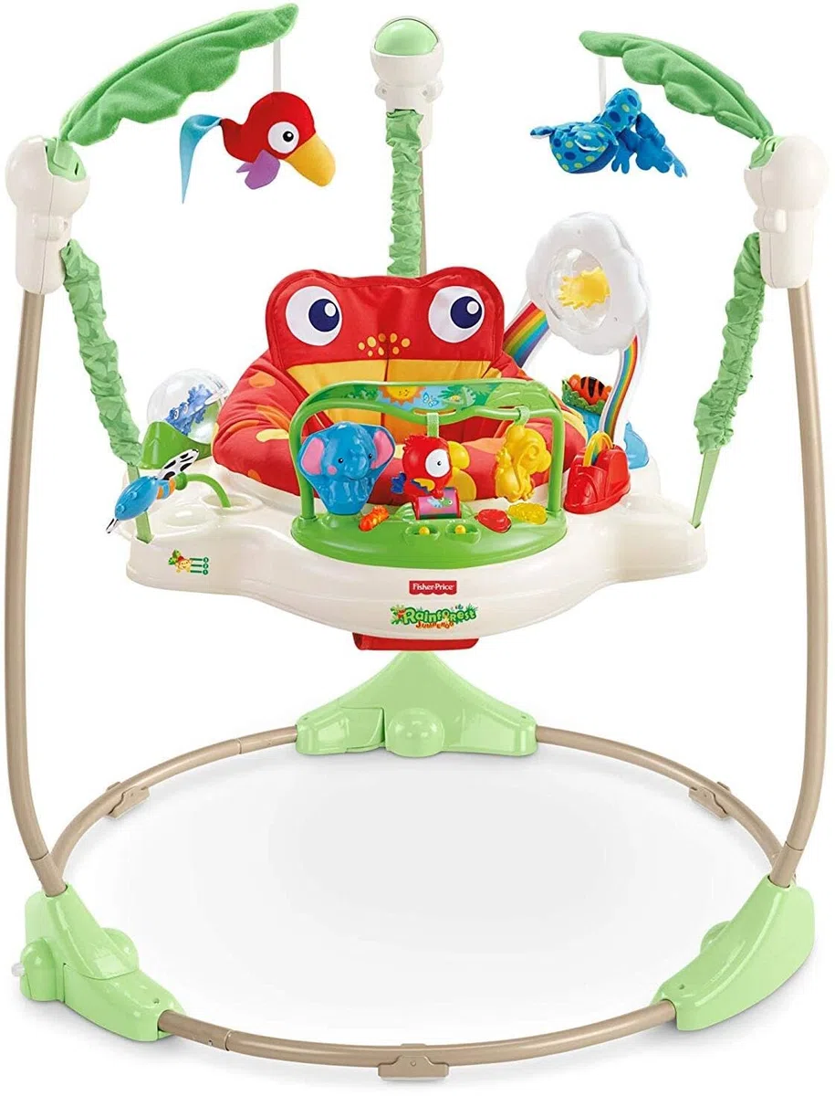 Fisher-Price Centro Attività Saltella e Gioca Amici della Foresta, il Ranocchio, Centro Attività per Neonati con Musica e Luci, K7198
