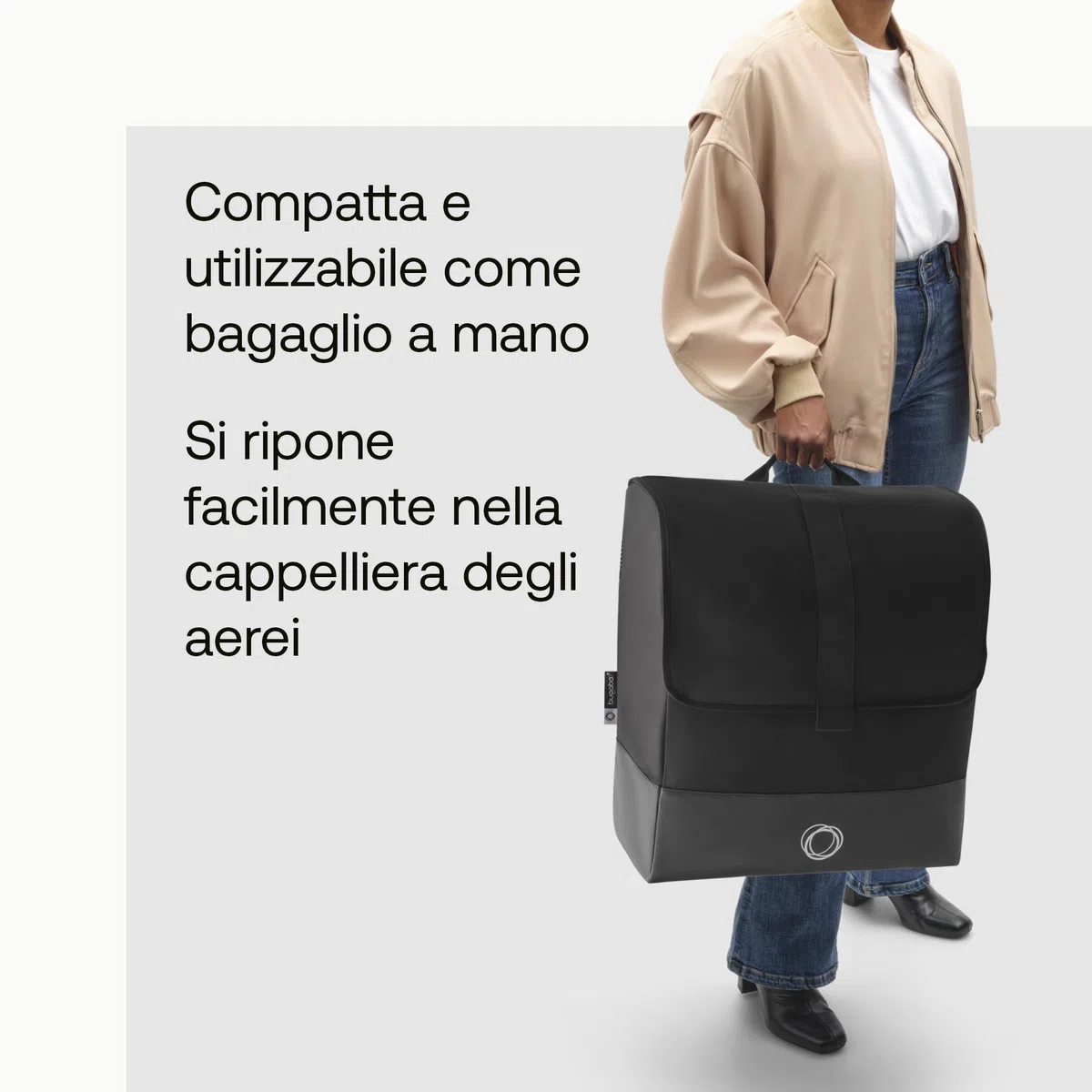 Bugaboo Borsa per il trasporto del passeggino Butterfly, Certificato IATA, riponibile nella cappelliera dell'aereo, completo di spazio extra per gli accessori essenziali e fondo Imbottito