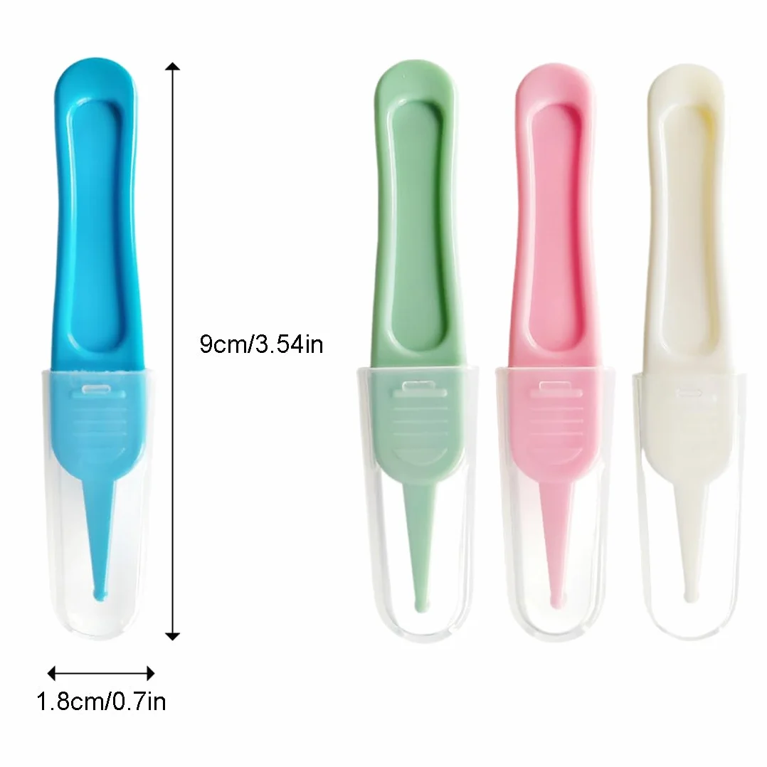 WeddHuis 4 Pezzi Baby Nose Pinzette, Plastica Pinzette Nasali per Bambini, Strumento per la Pulizia del Bambino Naso, Pinzetta di Sicurezza con Testa Tonda