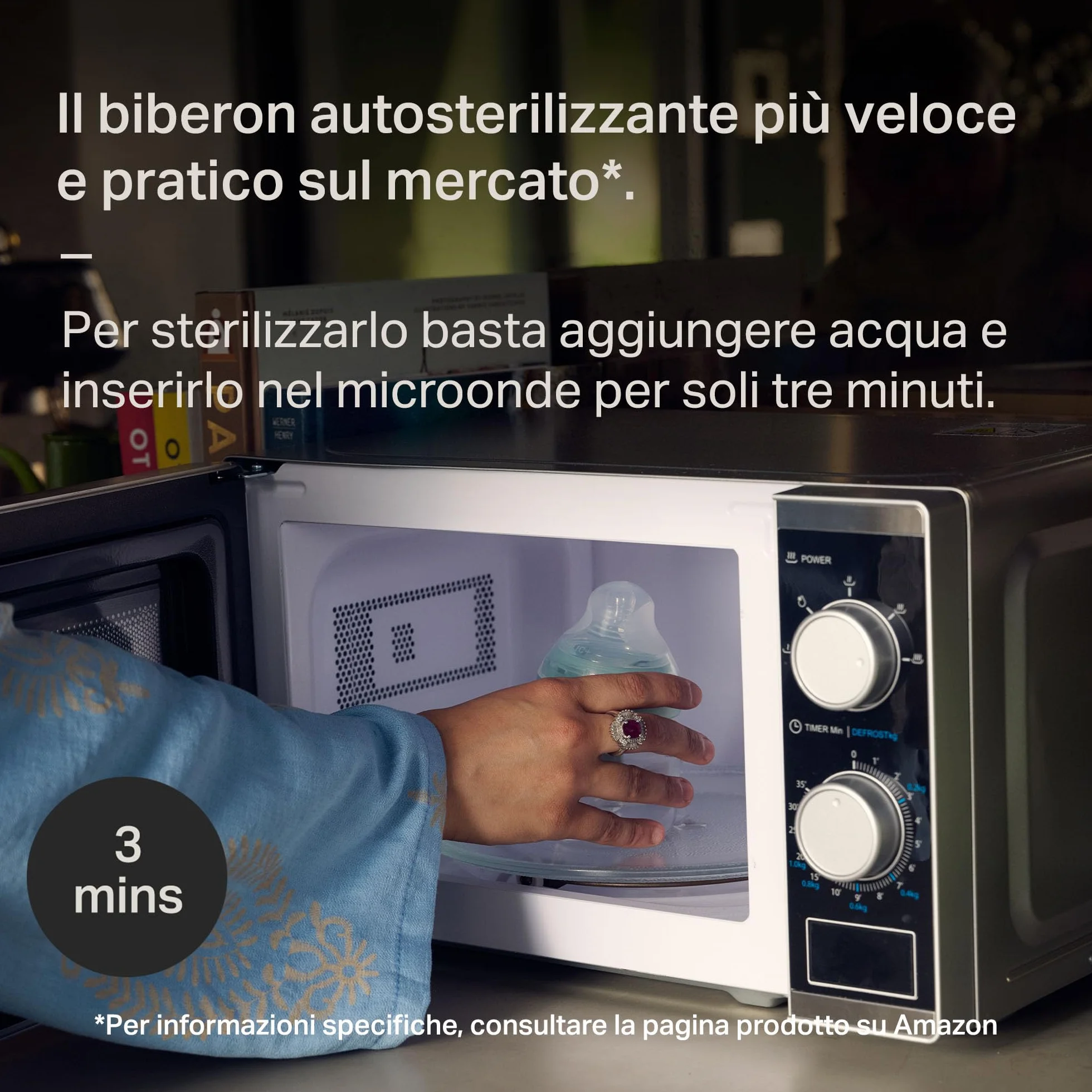 Tommee Tippee biberon anti-colica Natural Start 260ml, con tettarella simile al seno materno, valvola anti-colica, autosterilizzante, 6 pezzi