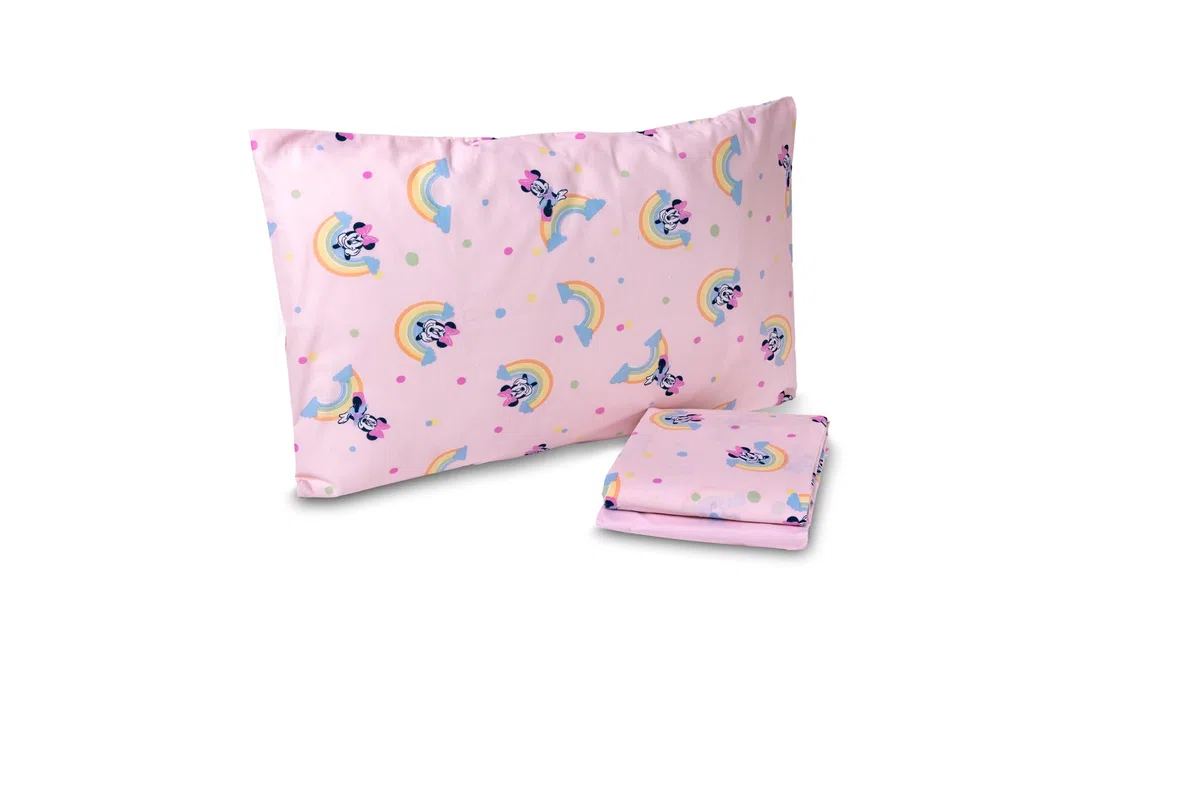 Minnie Mouse, Set Lenzuola Culla, 100% Cotone, Completo Letto Baby, Disney Topolina, Lenzuolo da Sopra, Lenzuolo con Angolo, Federa, Rosa