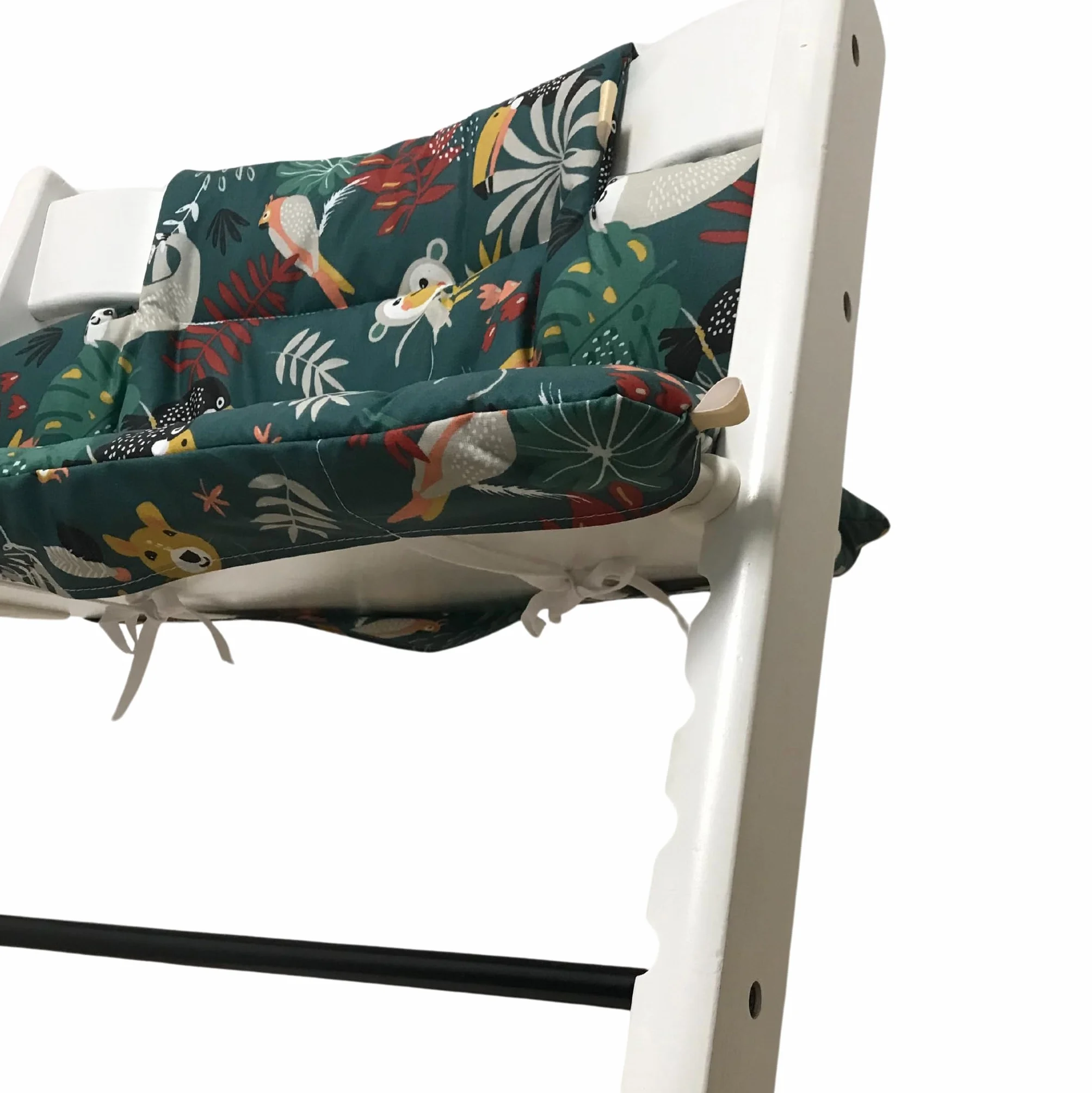 Cuscini per Seggiolone Tripp Trapp Stokke, rivestimento laminato, giungla turchese