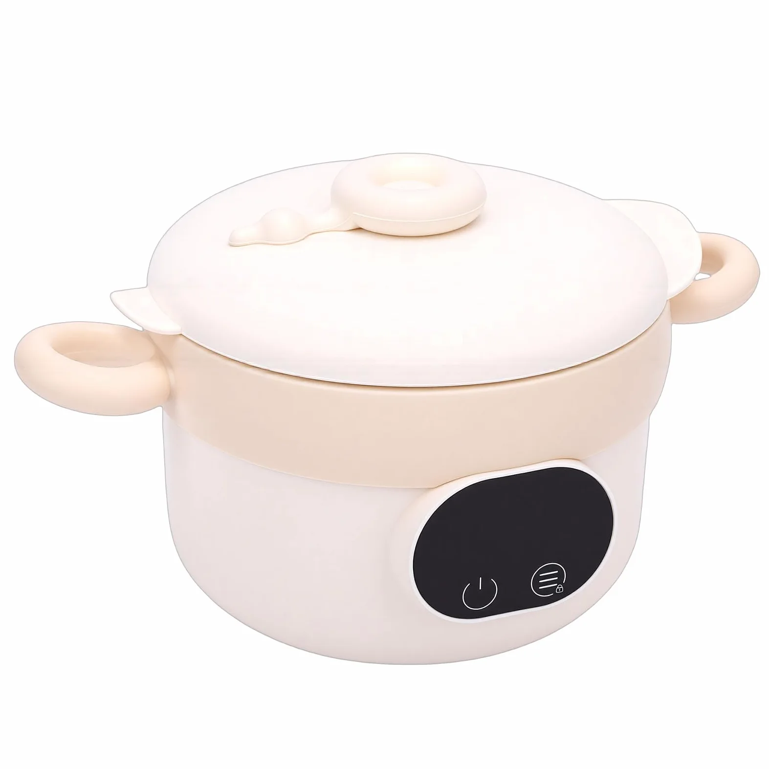 Ejoyous Ciotola per Alimenti Intelligente, Acciaio Inossidabile 304, Riscaldamento Rapido, capacità 470 Ml, Perfetta per Neonati e Bambini Piccoli (Color crema)