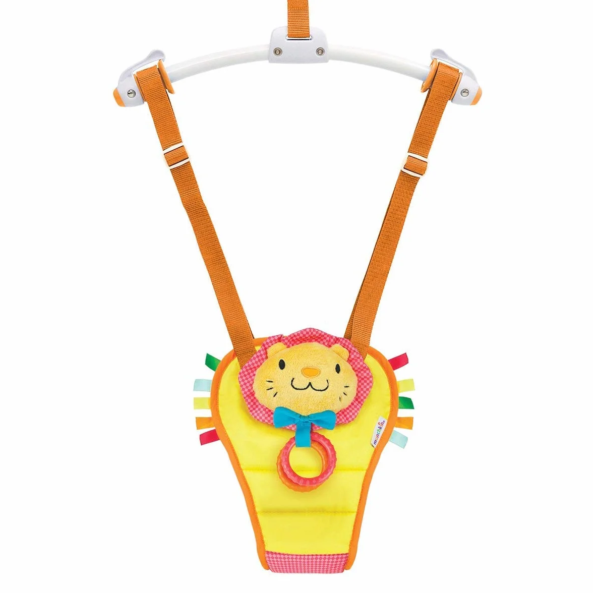 Munchkin Bounce & Play Saltatore per bebé da montare sulla cornice della porta, Altalena regolabile da porta per bambini, Seduta imbottita con anelli per dentizione e naso sonoro