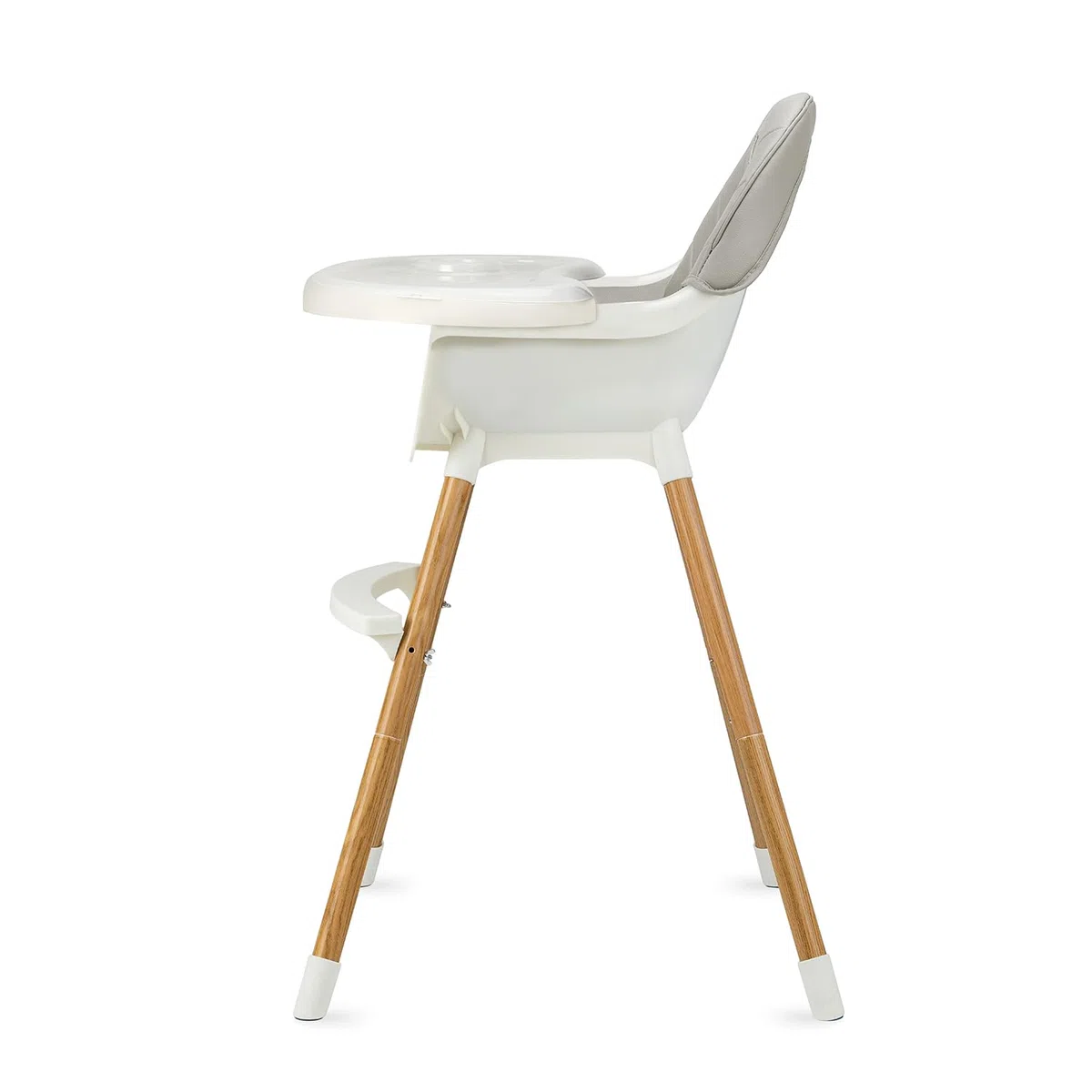 MoMi Seggiolone Pappa Evolutivo 3 in 1 - Sedia Evolutiva per Bambini da 6 a 36 Mesi - Cinture di sicurezza, Rivestimento in ecopelle, Poggiapiedi, Portabicchiere, Gioco con Ventosa - Grigio