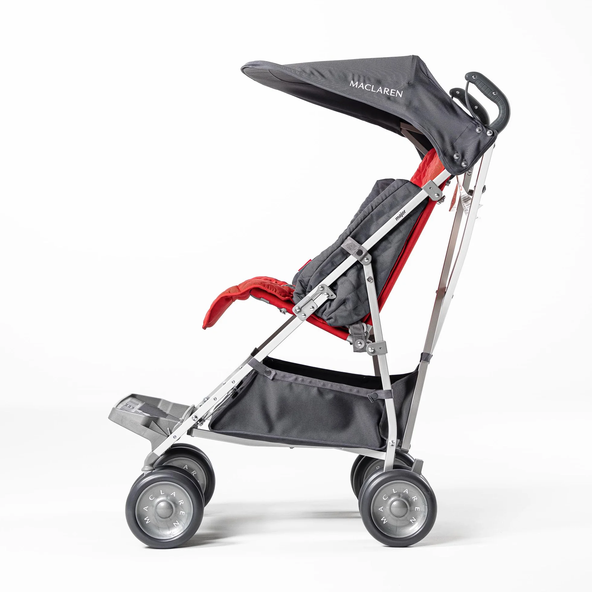 Passeggino per disabili Maclaren Major Elite fino a 50 kg Chiusura a ombrello Rosso Cardinale