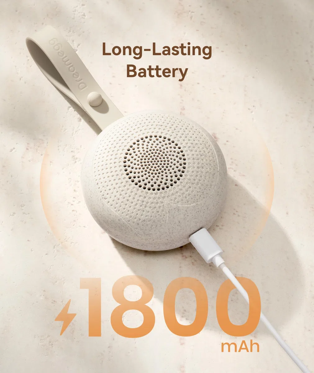 Dreamegg Macchina Rumori Bianchi per Neonato Portatile, White Noise Machine con Materiali Sostenibili, Ninna Nanna per Bambini, 21 Suoni Calmanti, Timer 30/60/90 min, 1800mAh, Ricaricabile USB