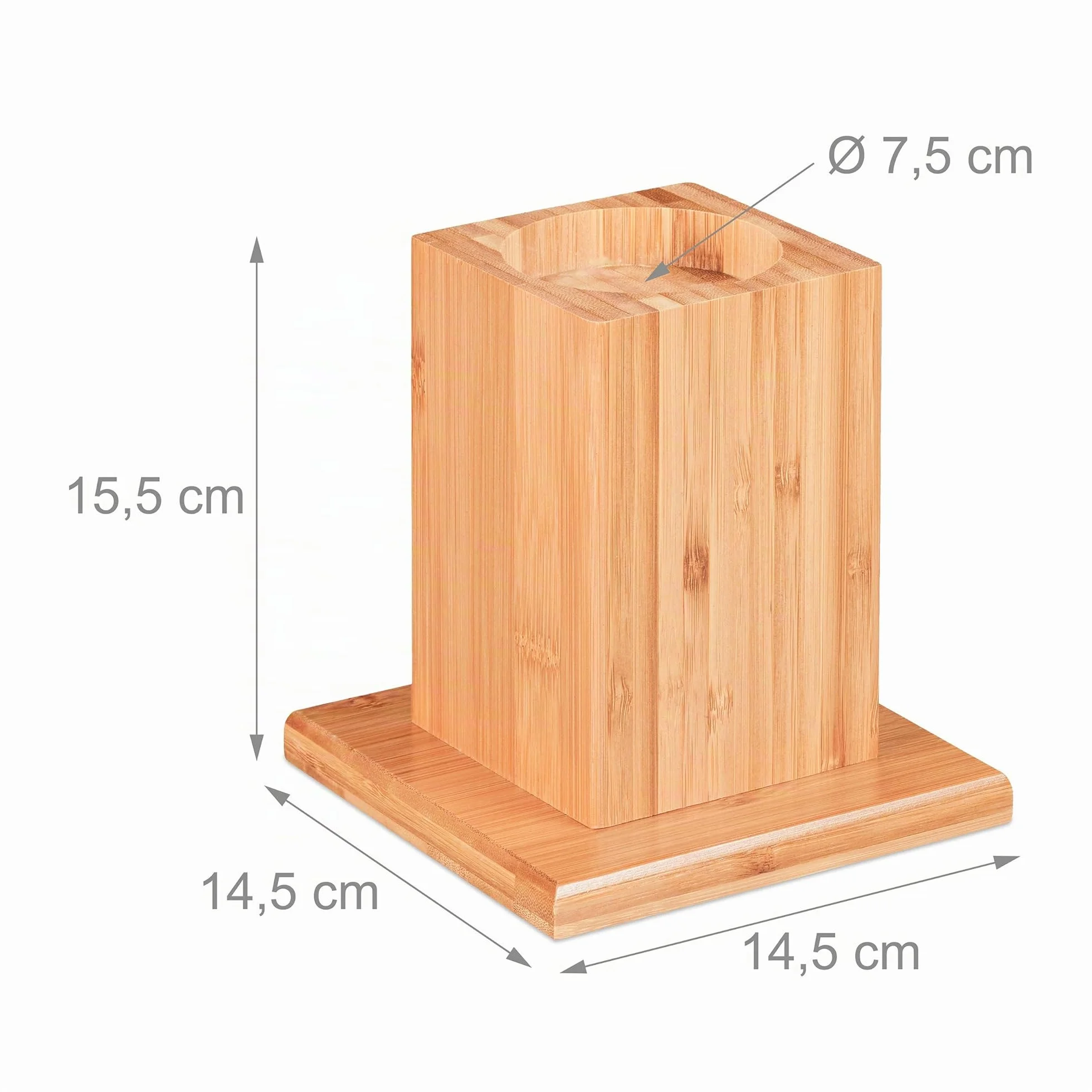 Relaxdays Set di 4 Rialzi per Mobili, Aumento in Altezza 14 cm, Legno Naturale, 15,5x14,5x14,5 cm