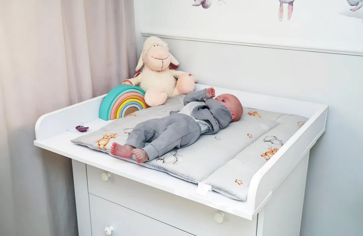 Materassino fasciatoio 75x72 cm - cuscino neonato in cotone lavabile pieghevole e portatile materasso da viaggio tappetino per cassettiera lavatrice e tavolo 75 x 72 Oeko-Tex Orsetti