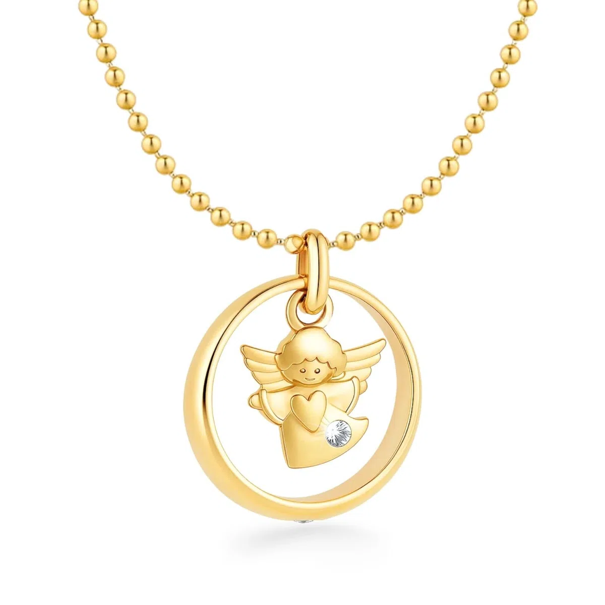 fish Collana per battesimo ragazza/ragazzo/argento/oro, anello per battesimo con angelo custode, ciondolo a forma di angelo custode, collana per bambini, regalo per battesimo e nascita