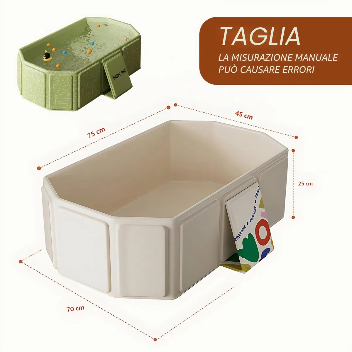 Vasca da Bagno Pieghevole per Neonati, Vasca da Bagno Pieghevole con Tappo di Scarico E Piedini di Supporto, Facile da Riporre in Piccoli Spazi, Vasca Portatile, Green
