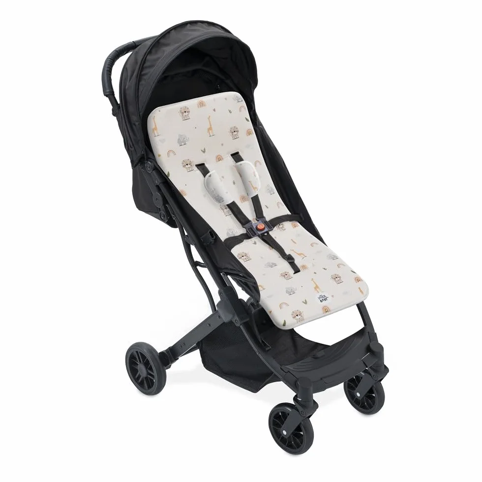 Materassino per passeggino universale Interbaby Safari Beige 100% cotone 84 x 34 cm traspirante