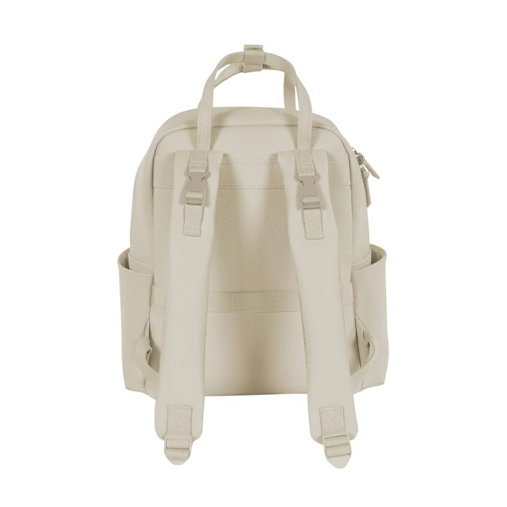 Zaino con fasciatoio passeggino nascita Modello ICON in simil pelle lavabile in lavatrice a 30° in varie colorazioni. Borsa fasciatoio nascita per passeggino (Crema)