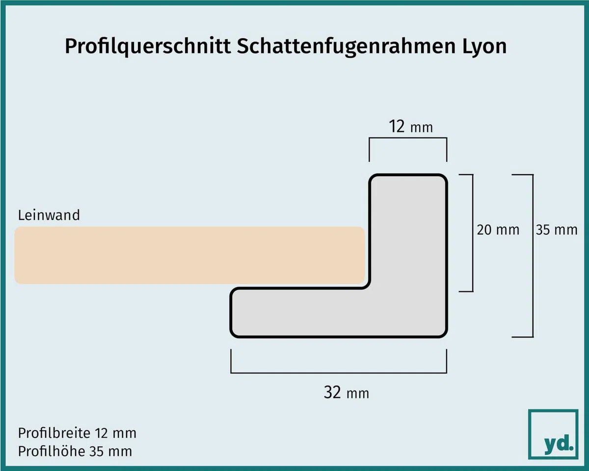 yd. Your Decoration - Cornice a cassetta per tela 40x60 - Rovere - Compatibile con telaio - MDF - Lyon