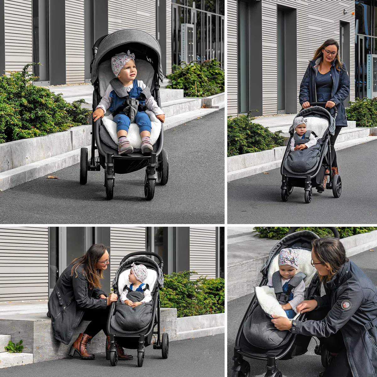 Zamboo Sacco Coprigambe Passeggino Universale per Carrozzina ed Ovetto - Sacco Passeggino Invernale 2in1 in Pile con Tasca - Grigio