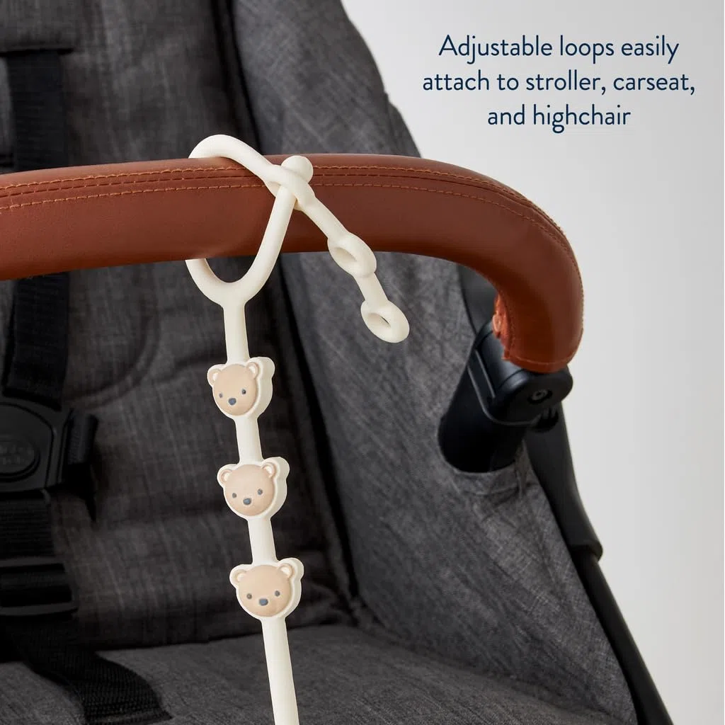 Itzy Ritzy Toy & Snack Cup Strap - Cinghia regolabile per tenere i giocattoli del bambino, massaggiagengive e tazze snack nelle vicinanze - Silicone senza BPA - Legatura per passeggini, seggioloni e
