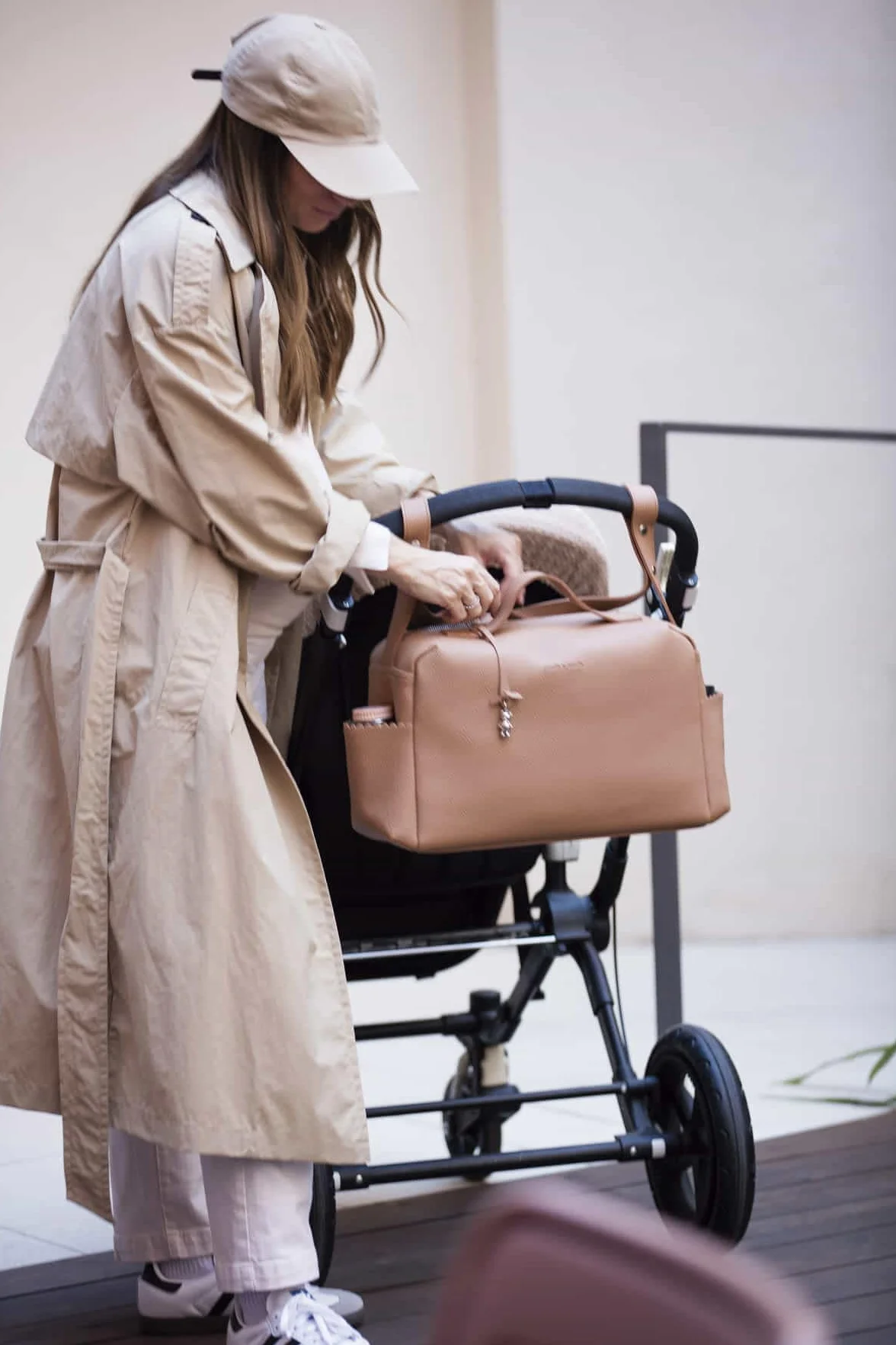 Borsa per pannolini Icon Rosa Beige Grigio Caramella