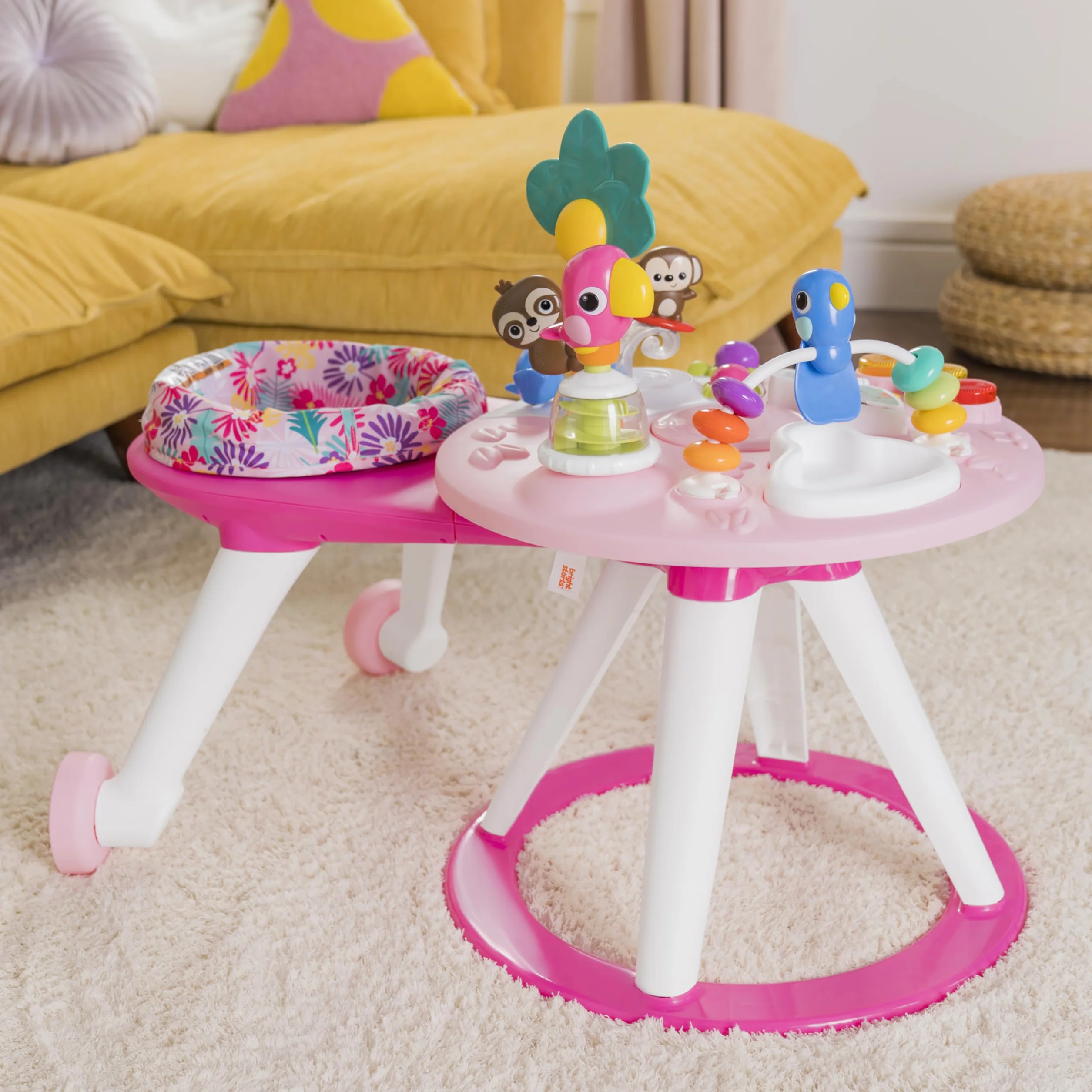 Bright Starts Centro Attività Around We Go Tropic Coral Luci e Suoni Girello Musicale Rosa 6 Mesi+