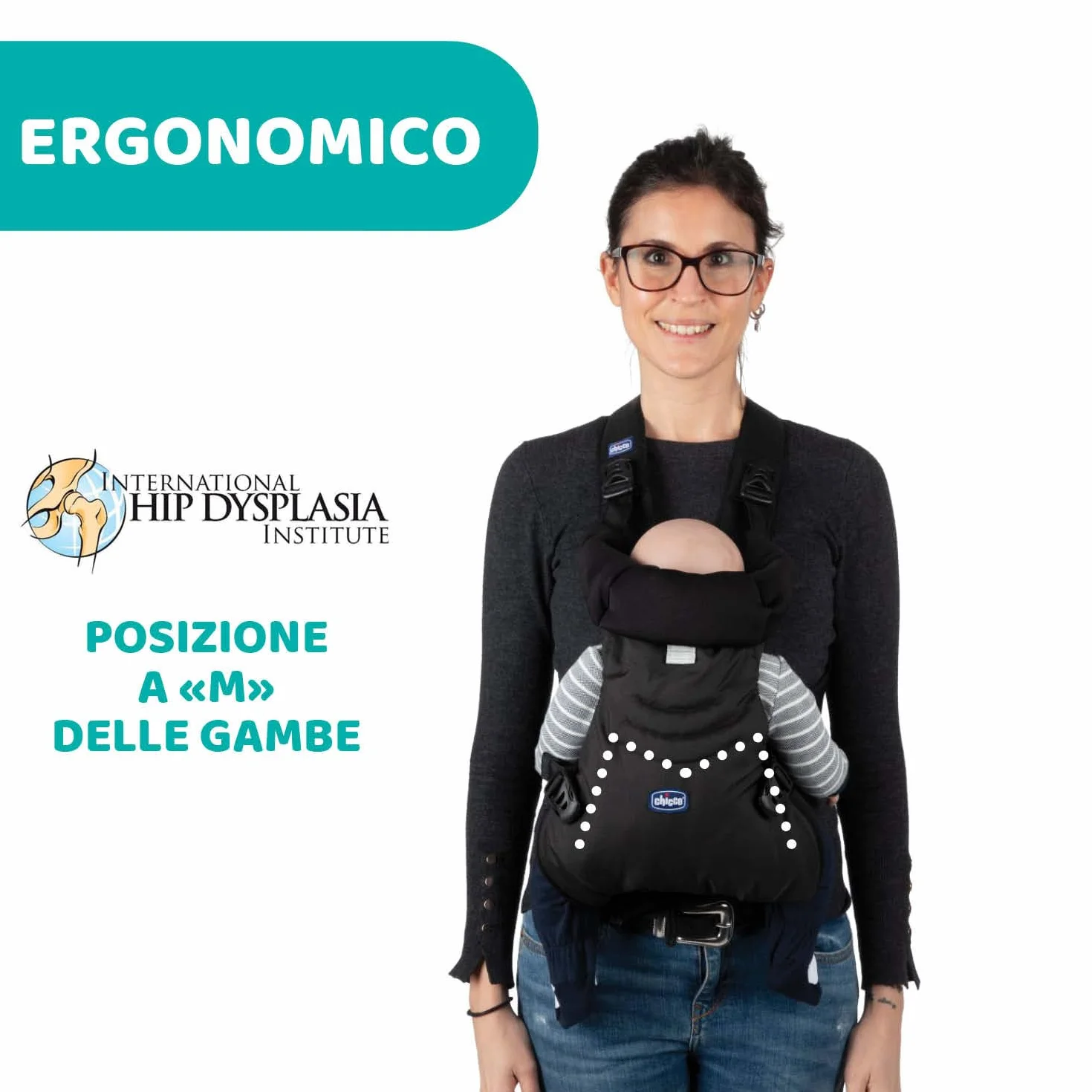 Chicco Easyfit Marsupio Neonati Ergonomico per Bebè e Bambini dalla Nascita a 9 Kg, Porta Bebè Semplice e Intuitivo da Indossare, Fronte Mamma e Fronte Strada, Supporto per Testa e Collo, Nero