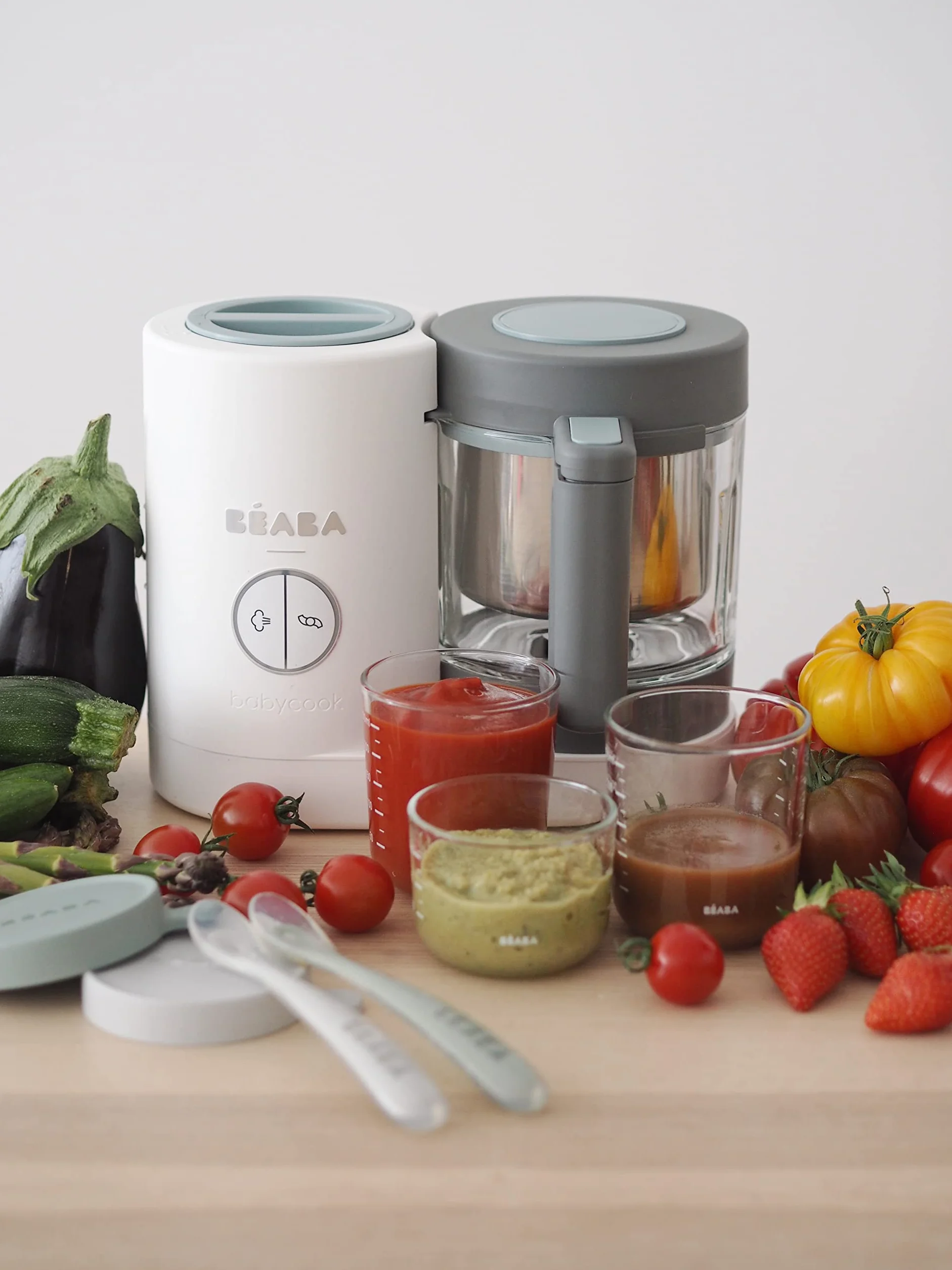 BÉABA Babycook Néo Cuocipappa Omogeneizzatore 6 in 1 Cottura a Vapore Delicata Bicchiere Vetro Acciaio Inox Bianco