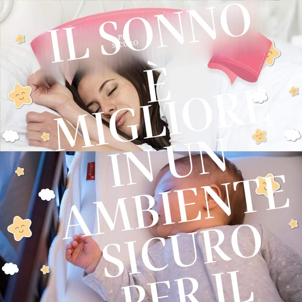 Paracolpi di qualità per lettino con sbarre, doppio strato per un’imbottitura extra, ideale per lettini con sbarre e testate con pannelli, rivestimento traspirante e sicuro