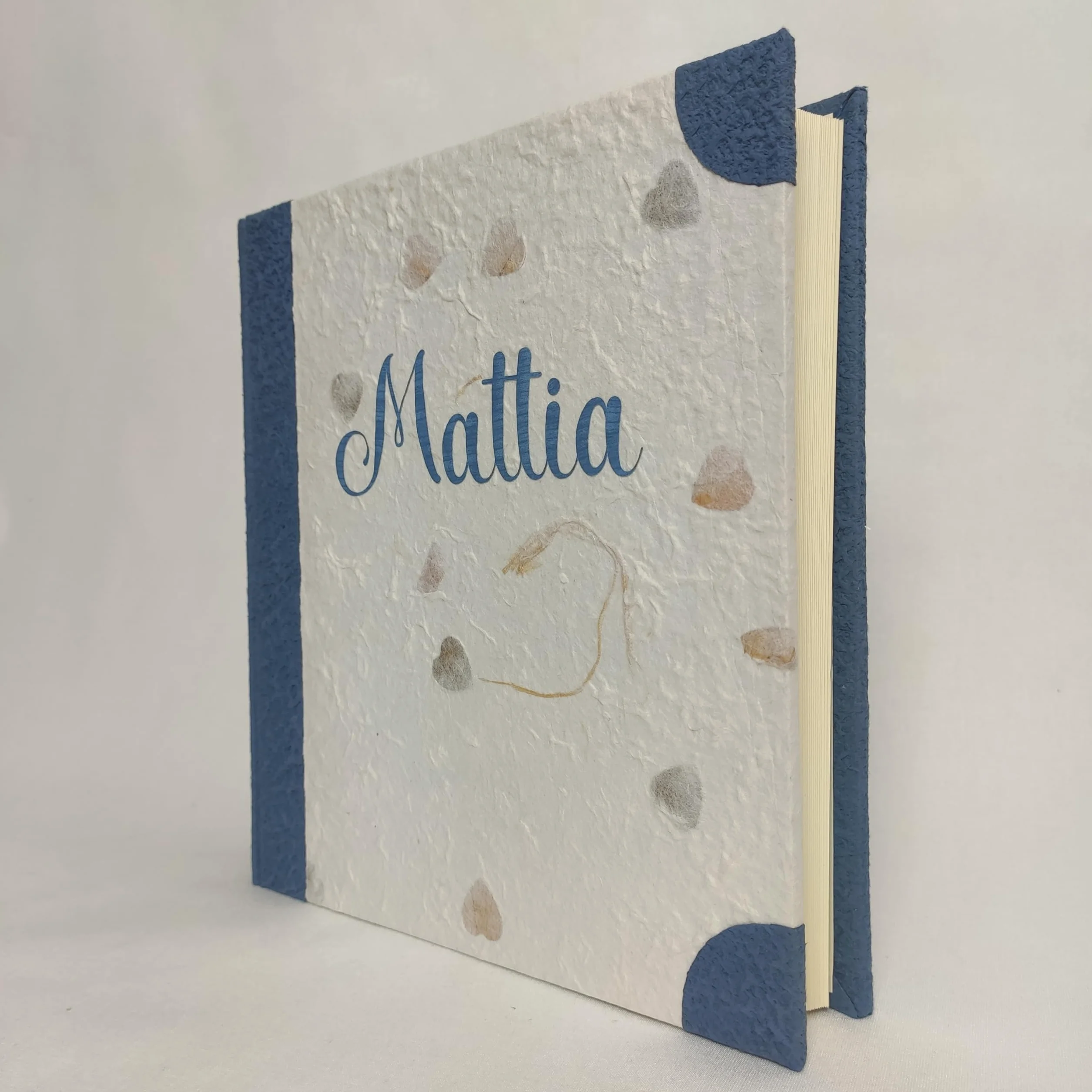 Album fotografico in carta di riso con fiori e petali personalizzabile regalo nascita