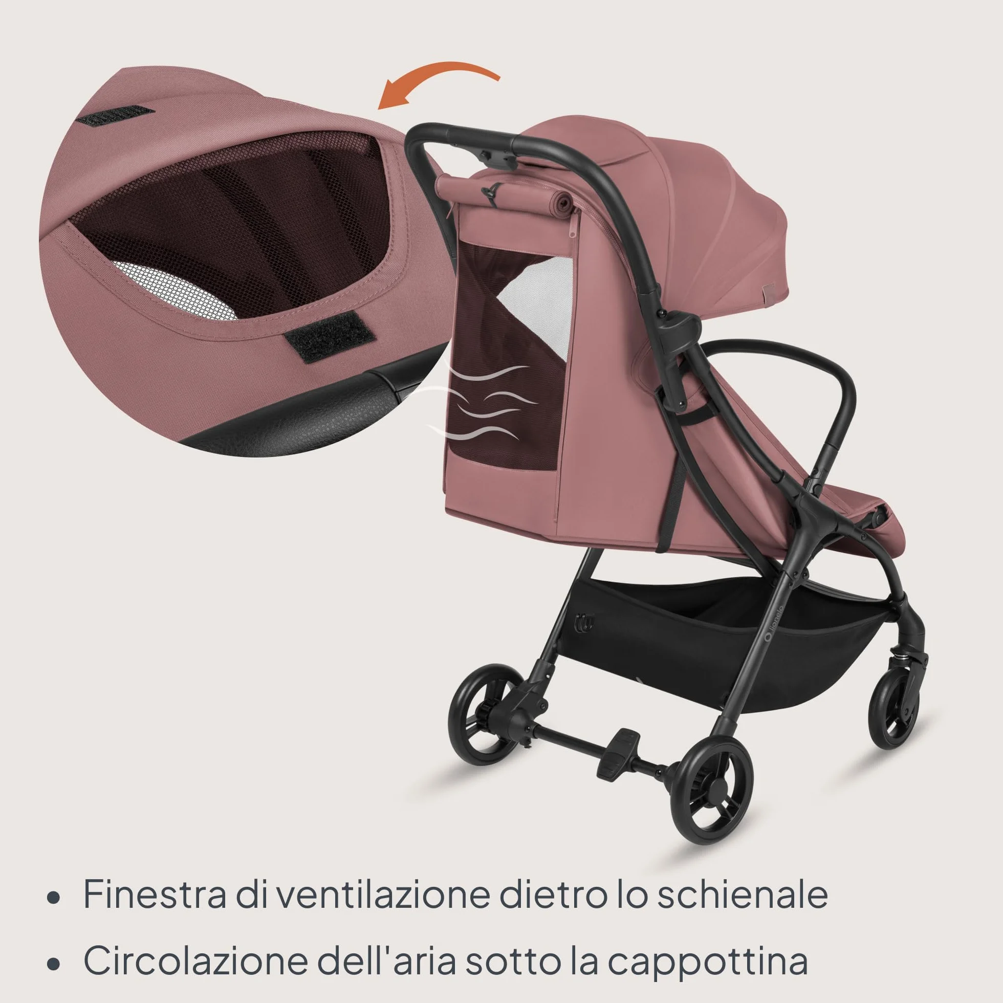 Lionelo AGIA Passeggino Compatto Leggero 22 kg Pieghevole una Mano Posizione Distesa Seduta Ampia