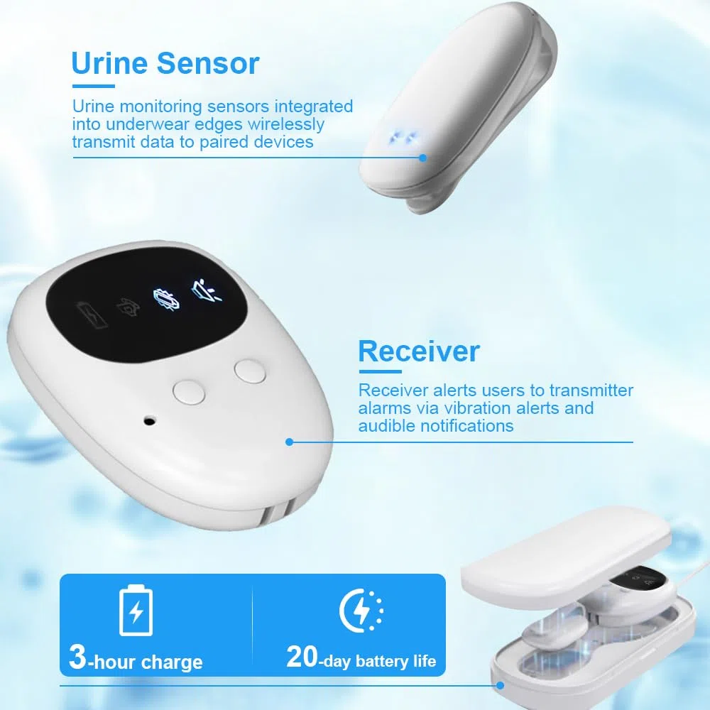 Allarme per bagnare il letto per bambini, allarme wireless per bagnare il letto, 3 modalità di allarme monitor pipì con suono e vibrazione, monitor per l'enuresi notturna per imparare a usare il