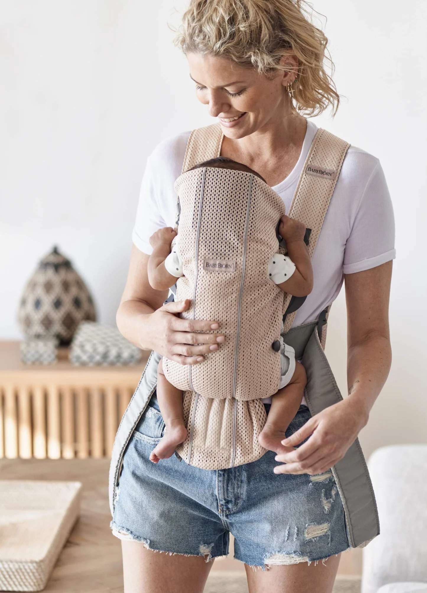 BABYBJÖRN Marsupio Mini, 3D Mesh, Rosa perlato