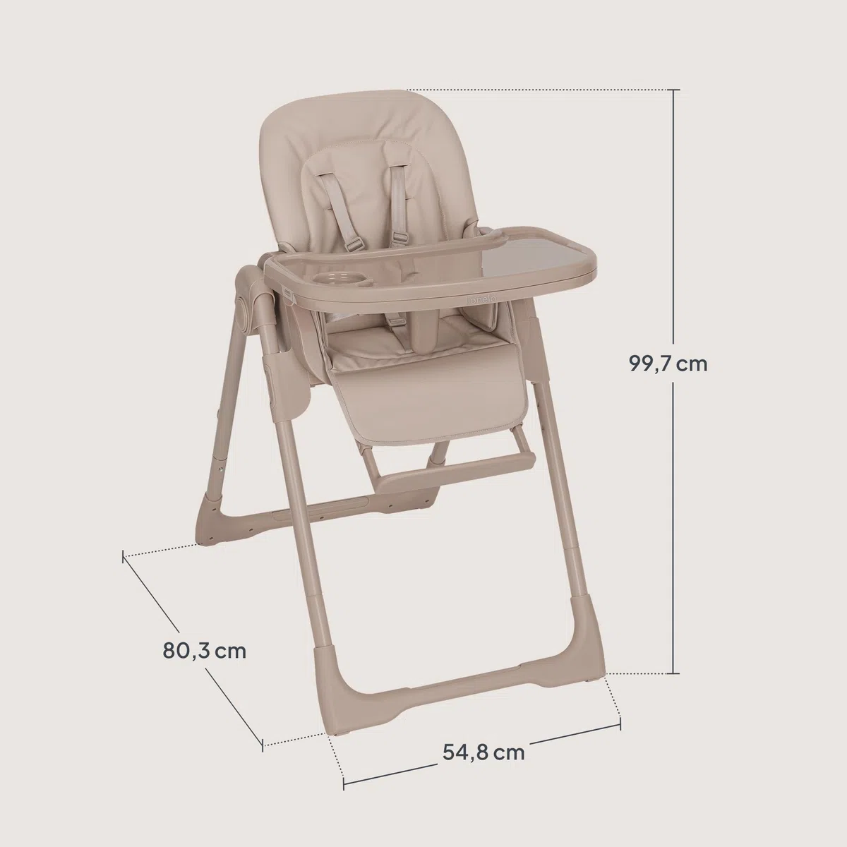Lionelo Linn Plus Seggiolone Pappa Regolabile 2in1 Fino a 15 kg, Sedia con Funzione Sdraietta Dalla Nascita, Pieghevole, Ruote, Regolazione con una Mano, 6 Altezze, 3 Posizioni, Vassoio Lavastoviglie