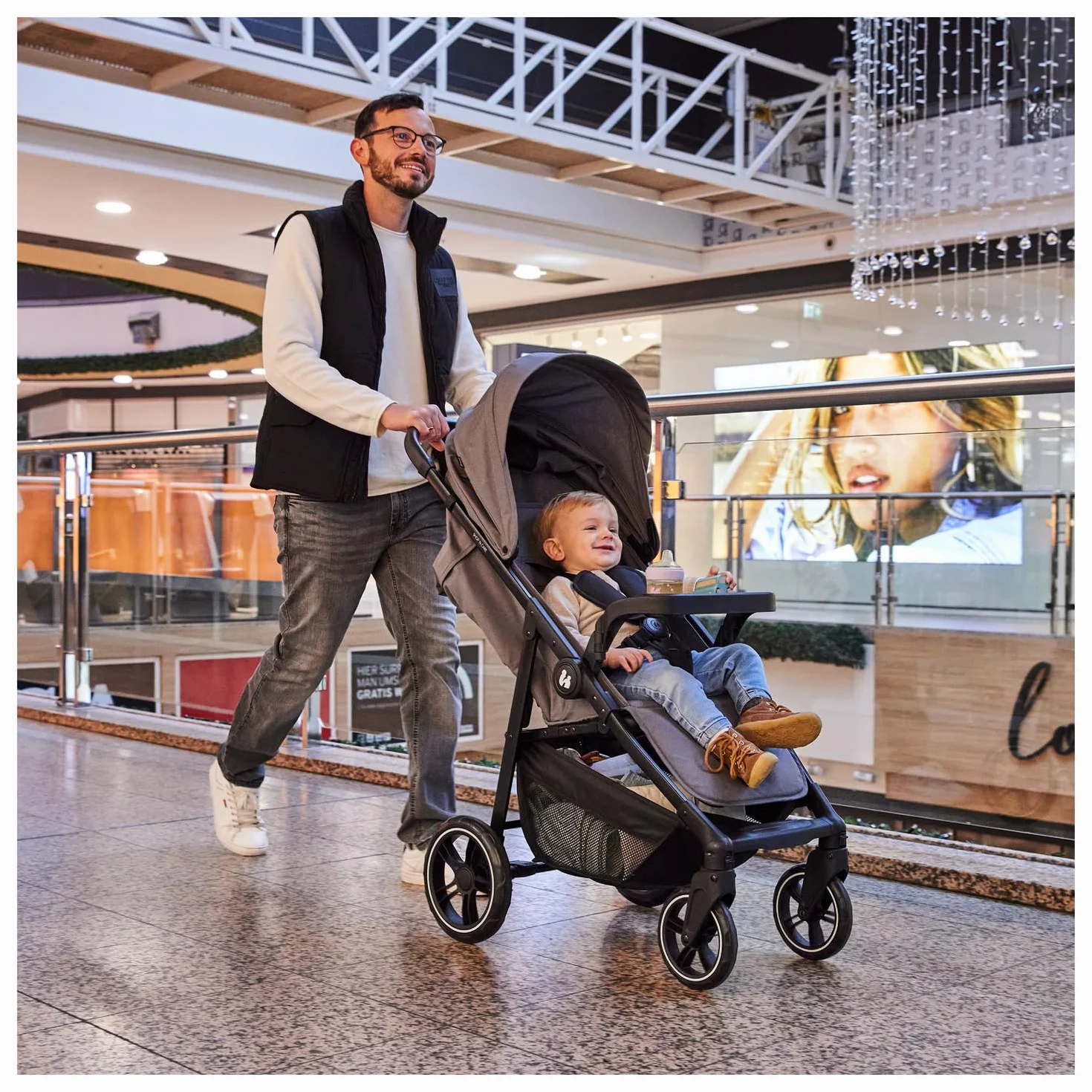 Hauck Passeggino Leggero Shop N Care Reclinabile UPF 50+ Cesto XL Dusty Blu
