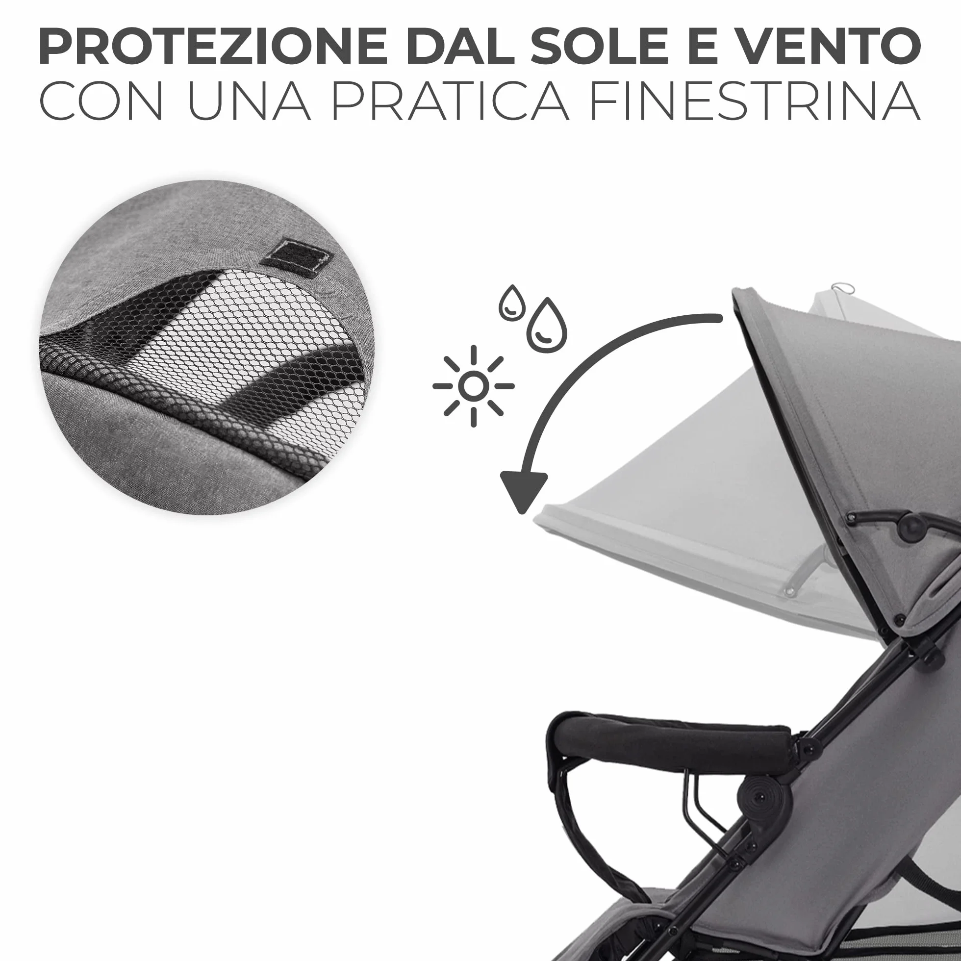 Kinderkraft TIK Passeggino Leggero e Compatto 6,5 kg, Pieghevole, Reclinabile, fino a 15 kg, Grigio