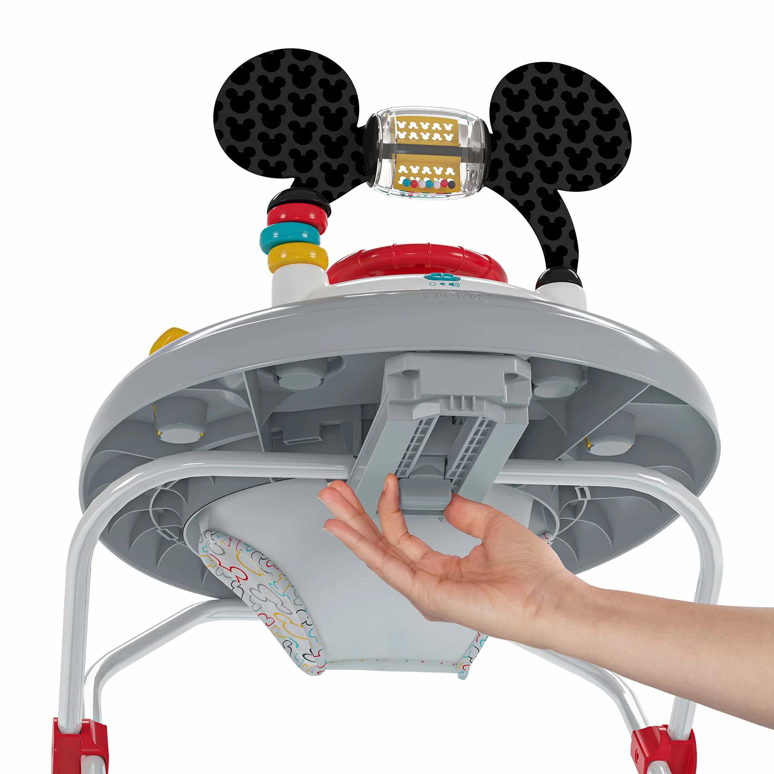 Bright Starts, Disney Baby, Girello multiattività 2 in 1 Topolino - Altezza regolabile e telaio facilmente ripiegabile, 6+ mesi