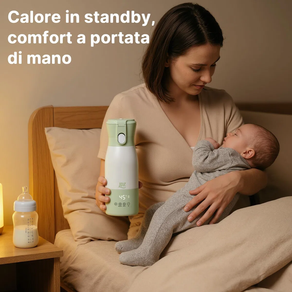 Scaldabiberon Portatile 500ml, Scalda Biberon Elettrico Ricaricabile 16000mAh, Controllo Temperatura Preciso per Latte e Acqua, Ideale per Neonati e Viaggi, Regalo per la Festa della Mamma