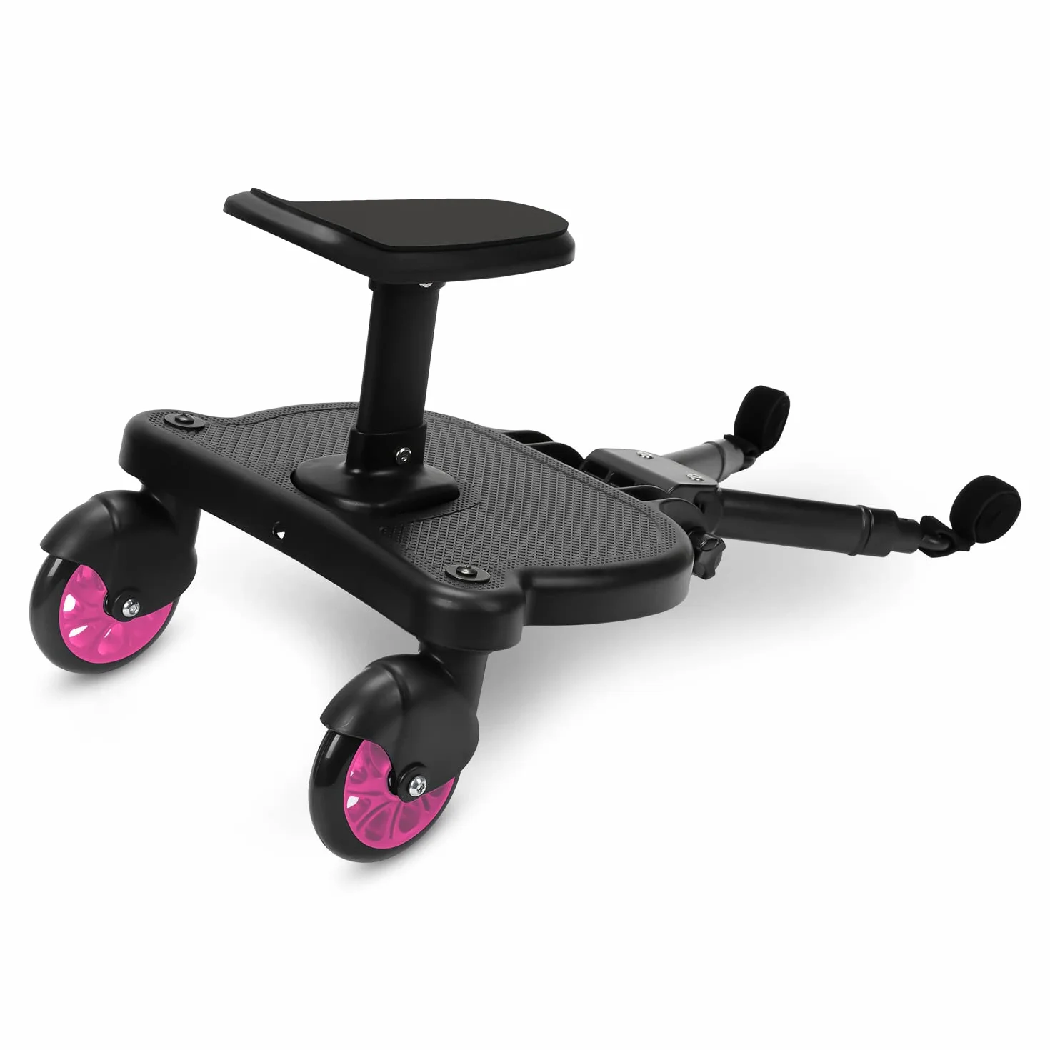 Passeggino con sedile, Pedana universale per bambini, design a due ruote 360°, accessori per passeggino (rosa)