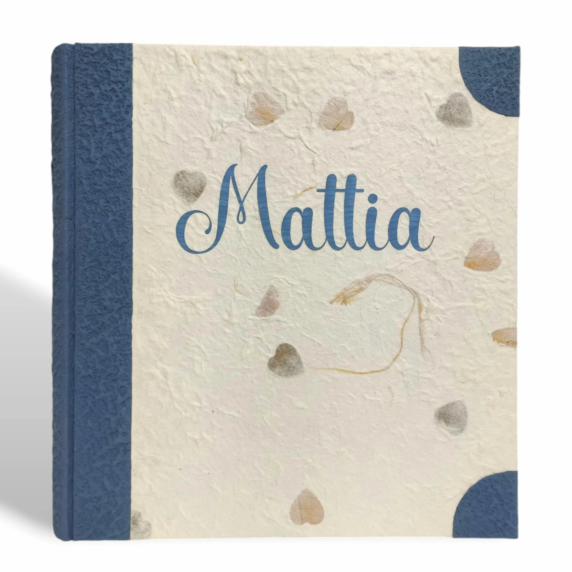 Album fotografico in carta di riso con fiori e petali personalizzabile regalo nascita