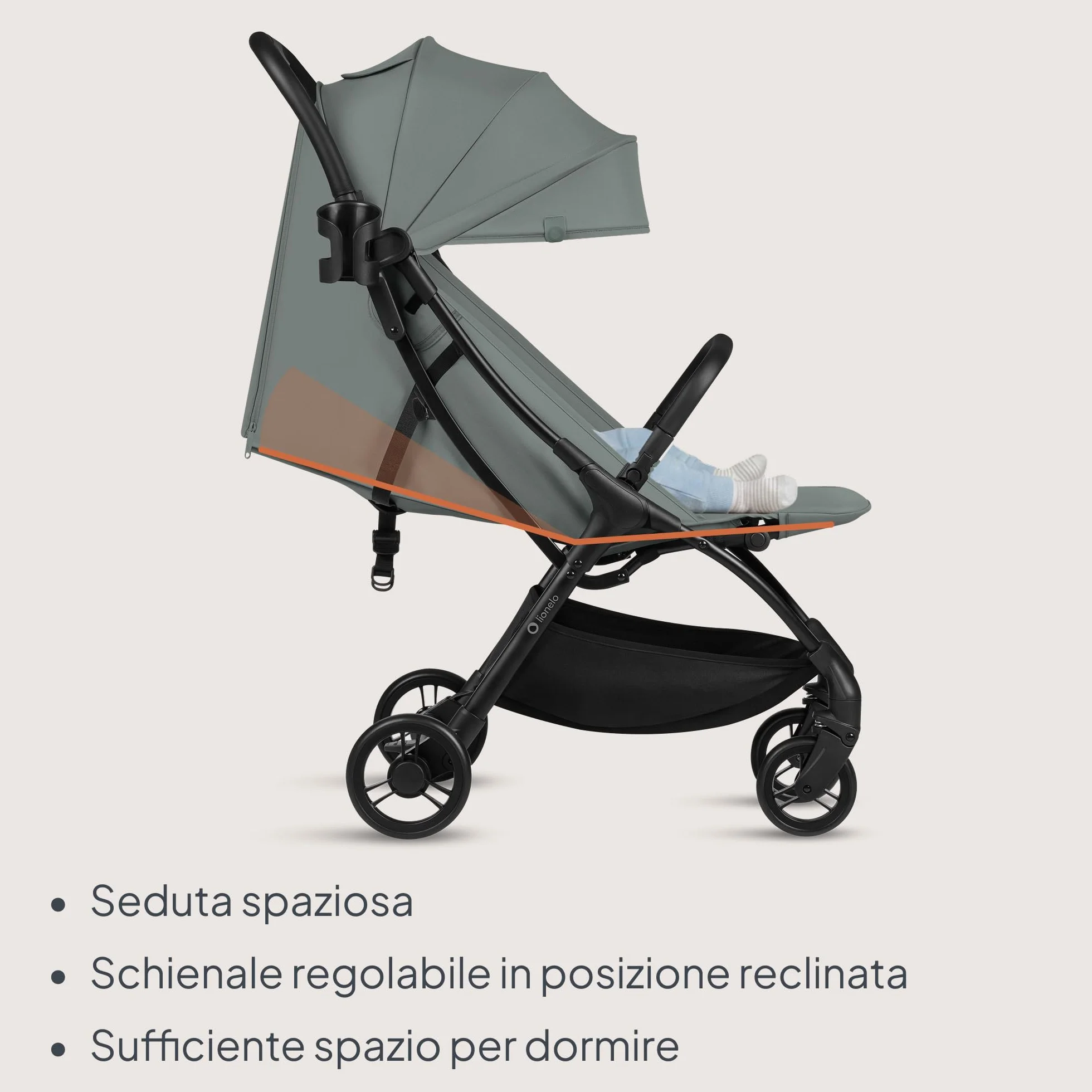 Lionelo AGIA Passeggino Compatto Leggero 22 kg 4 anni Pieghevole
