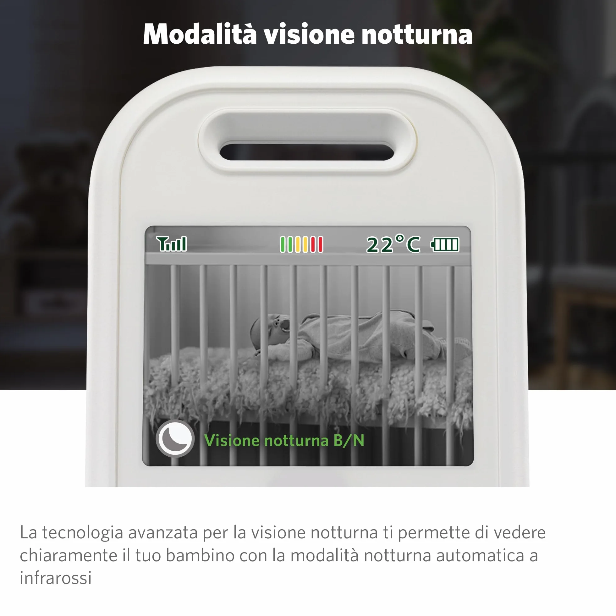 LeapFrog LF2423 Baby Monitor with Night Light Camera, 2600mAh Smart Baby Surveillance Camera with 2.8" IPS Screen, Night Vision, Temperature Monitoring, Two-Way Communication