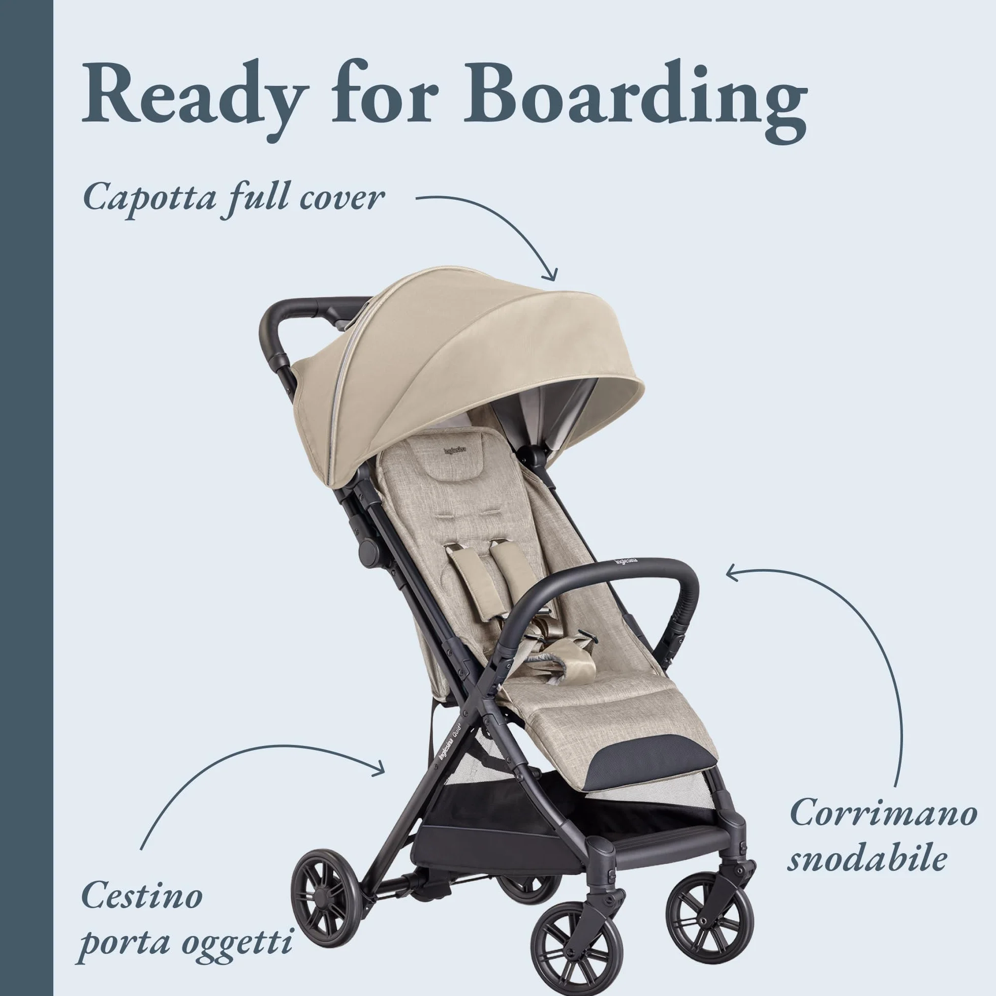 Inglesina Passeggino leggero Quid 2, 22kg, Compatto, Alpaca Beige